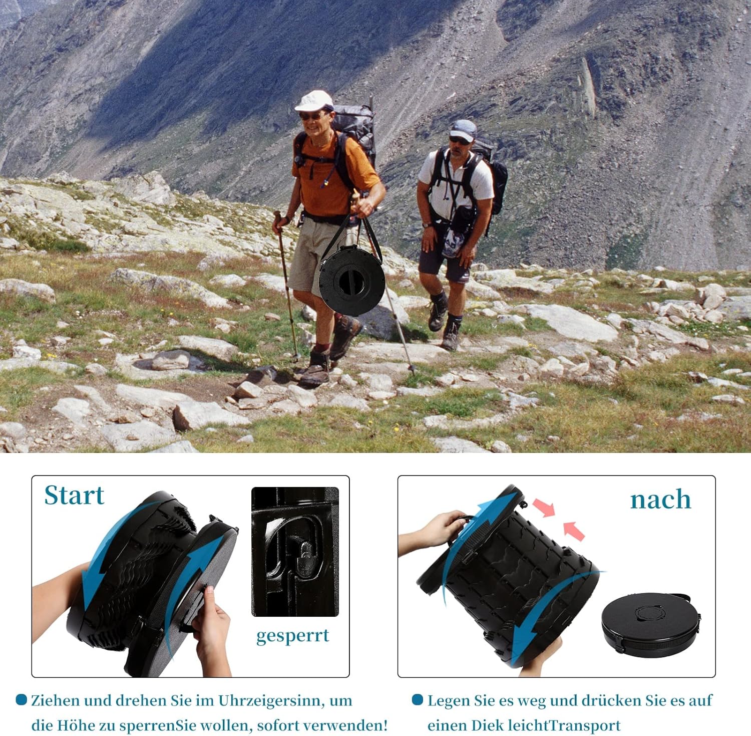 Xiuwoug WC Portatile Pieghevole per Campeggio - immagine 3