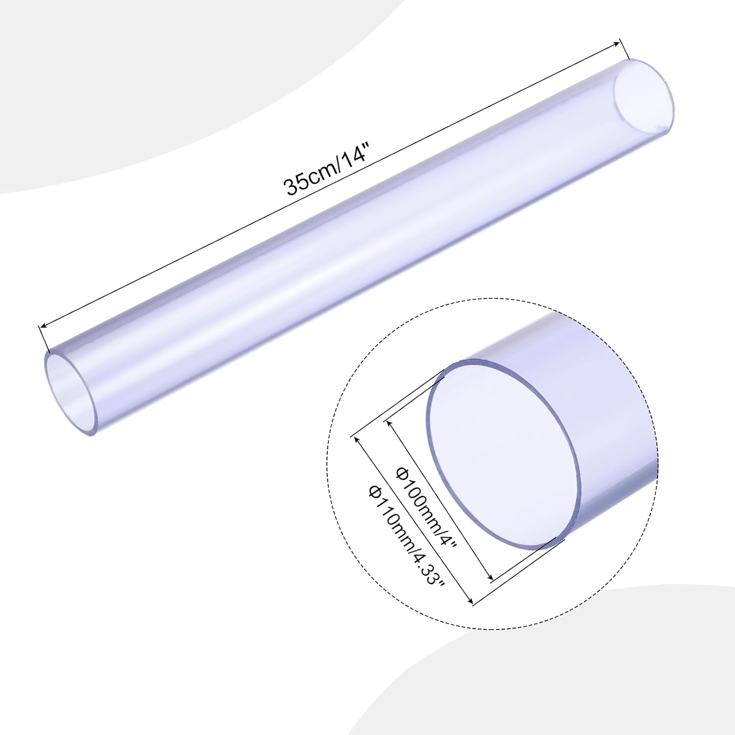 Quarkzman Tubo Rigido Trasparente PVC 4" Blu - immagine 2