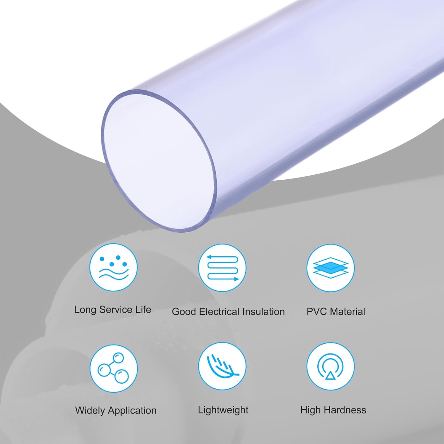 Quarkzman Tubo Rigido Trasparente PVC 4" Blu - immagine 3