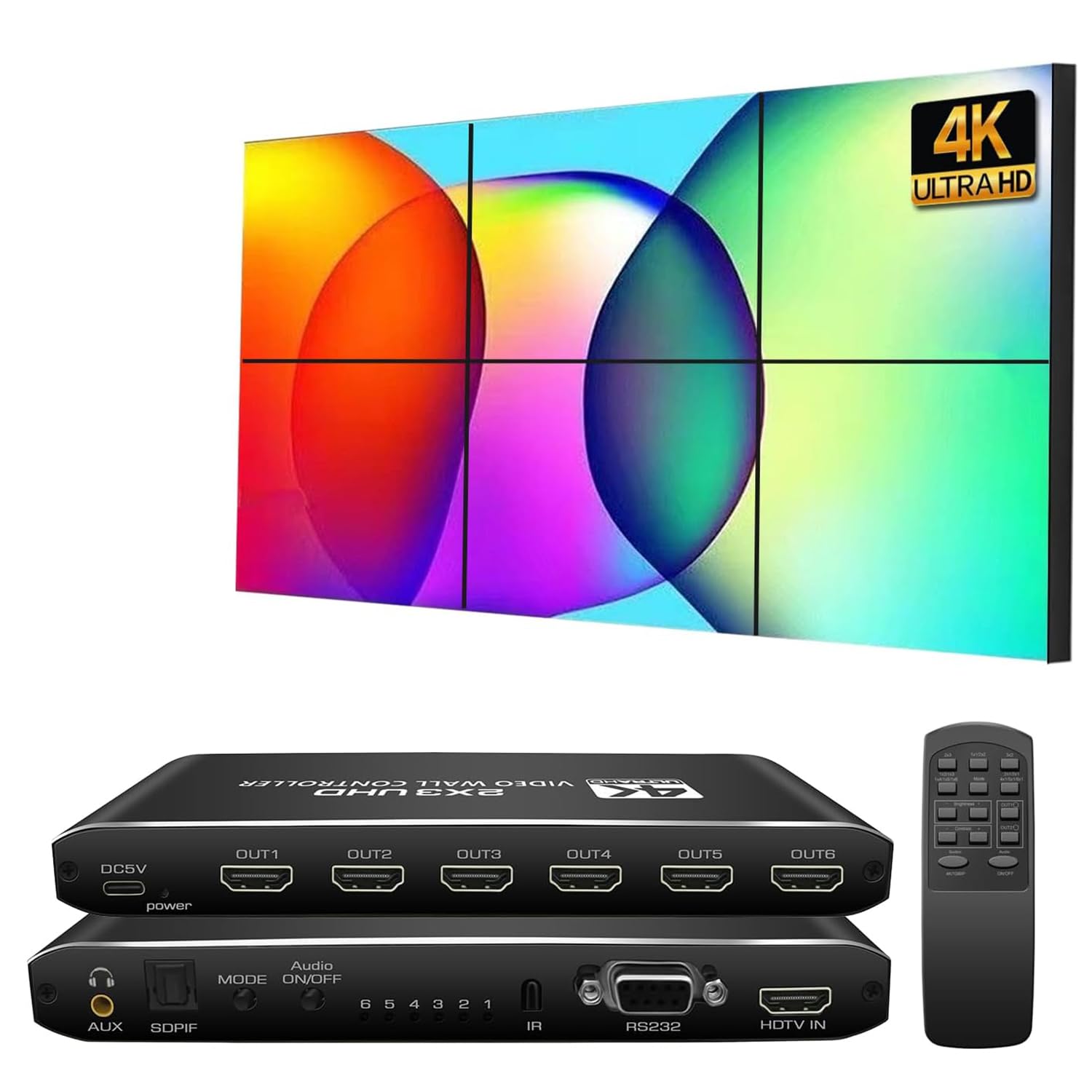 Video Wall Controller 2X3 4K HDMI & DVI