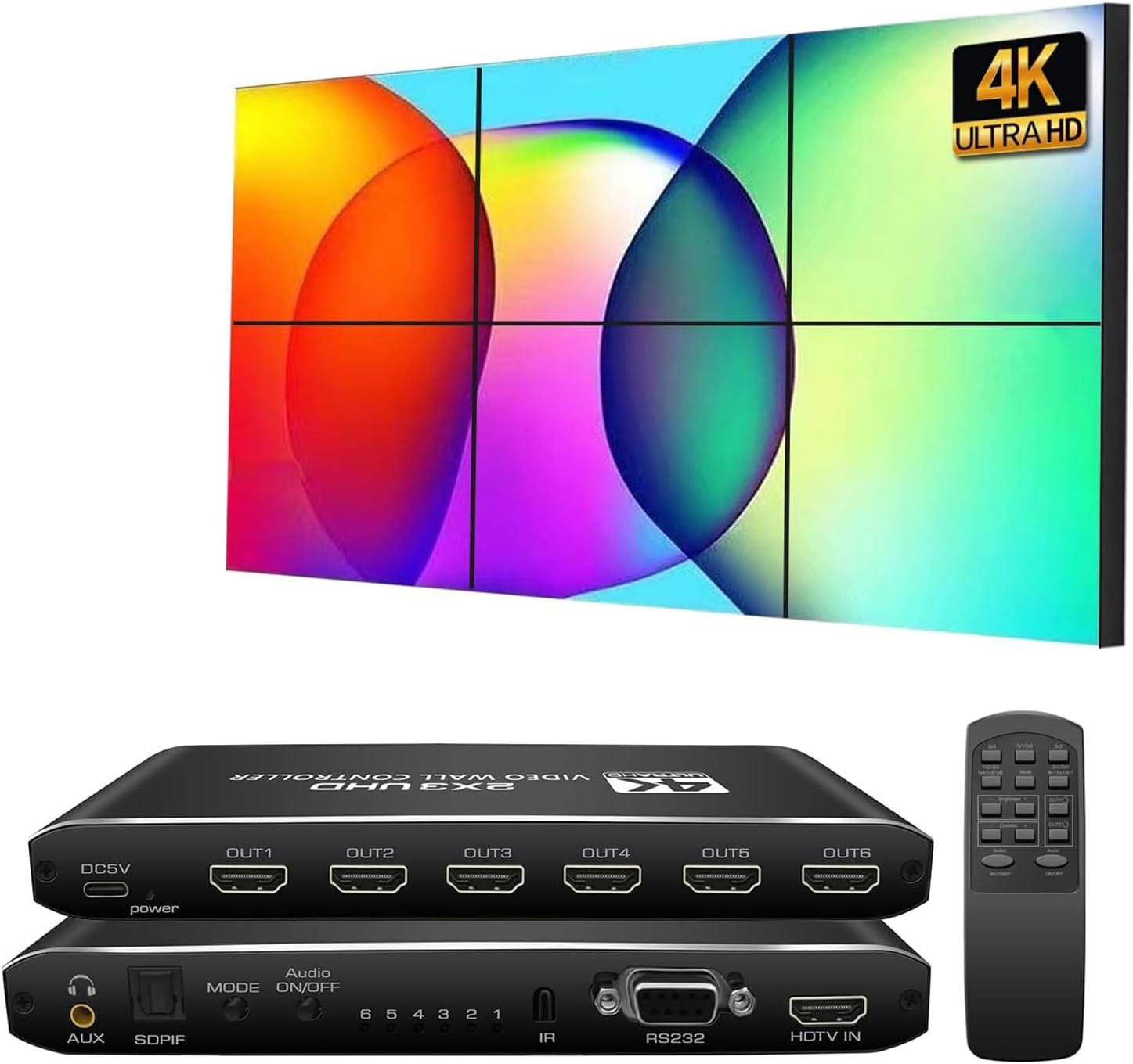 Video Wall Controller 2X3 4K HDMI & DVI - immagine 1