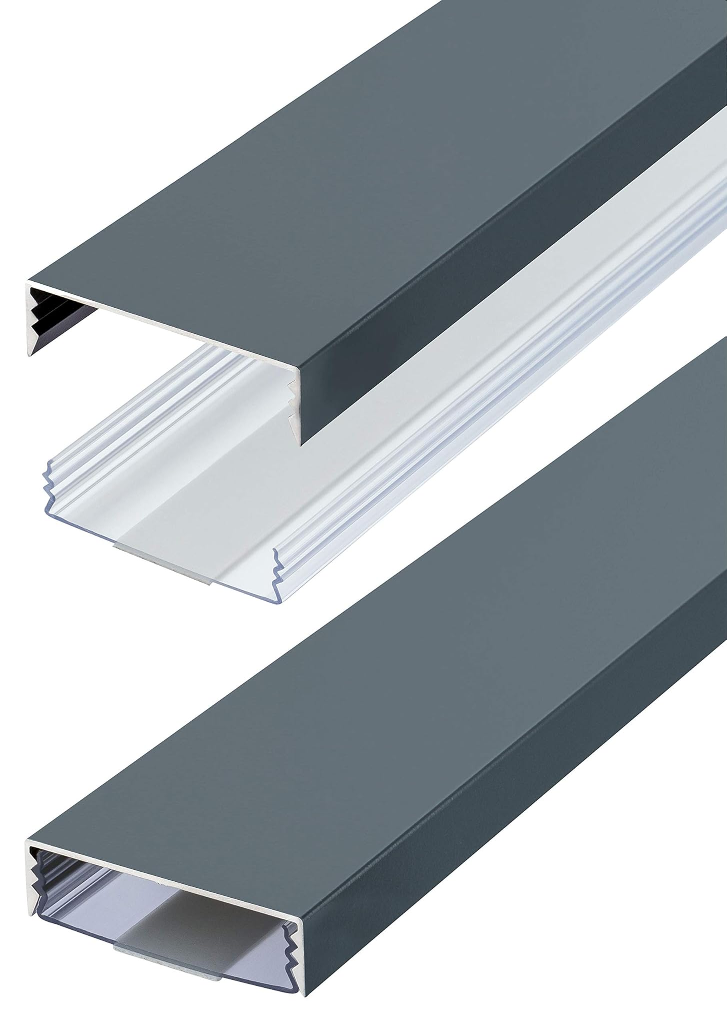 Canalina per cavi in alluminio verniciato in antracite RAL7016 satinata autoadesiva 50 mm x 15 mm Alunovo cavo canale di installazione (lunghezza: 120 cm)