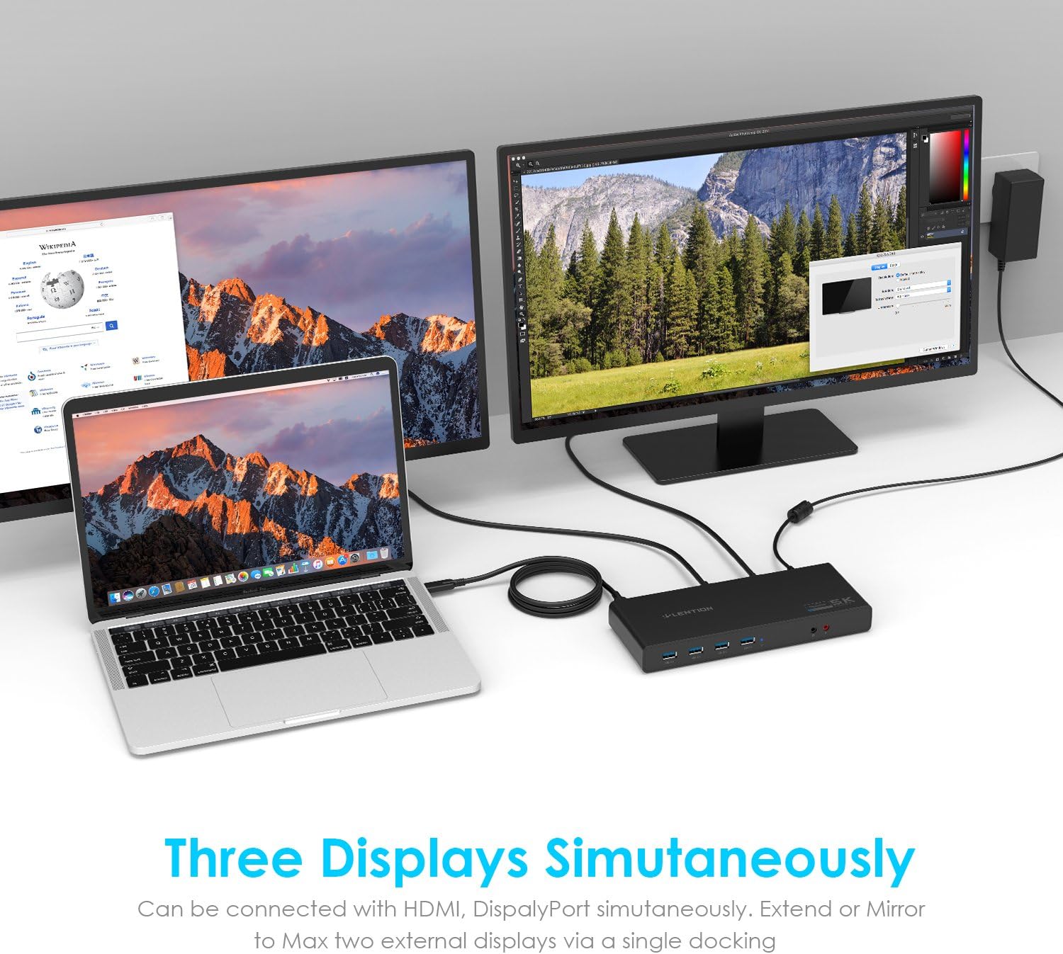 Lention CB-D92 - Docking Station 5K USB C & USB A - immagine 2