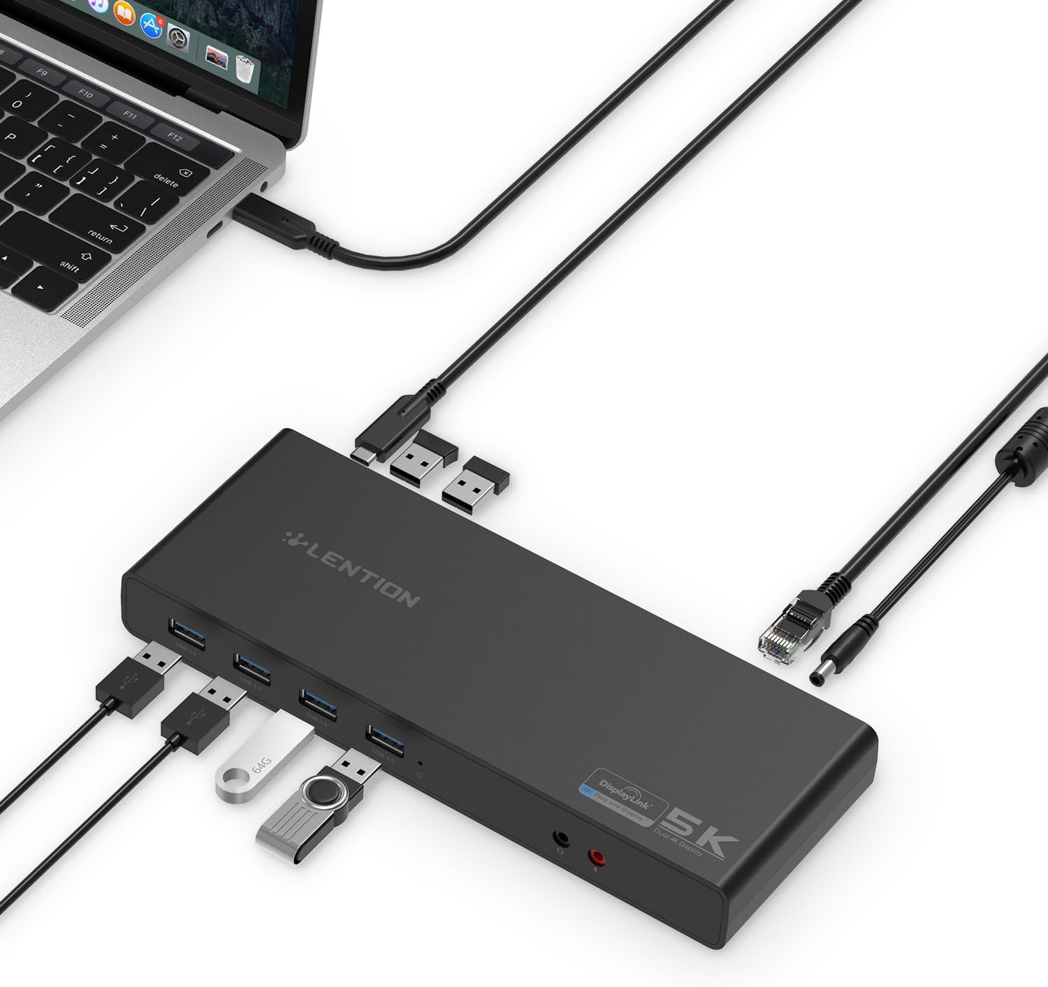 Lention CB-D92 - Docking Station 5K USB C & USB A - immagine 8