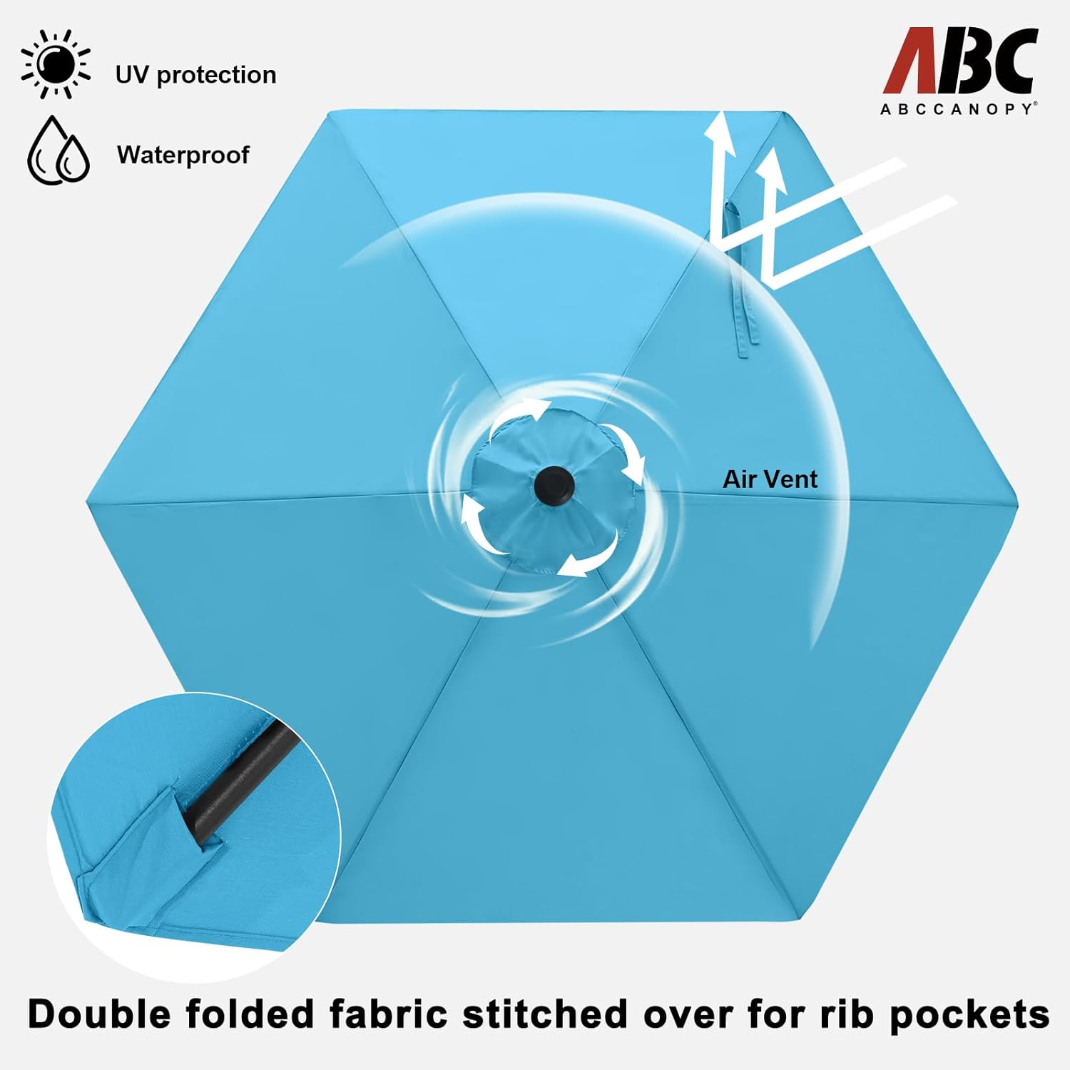 Abccanopy Ombrellone con pulsante inclinazione - immagine 4