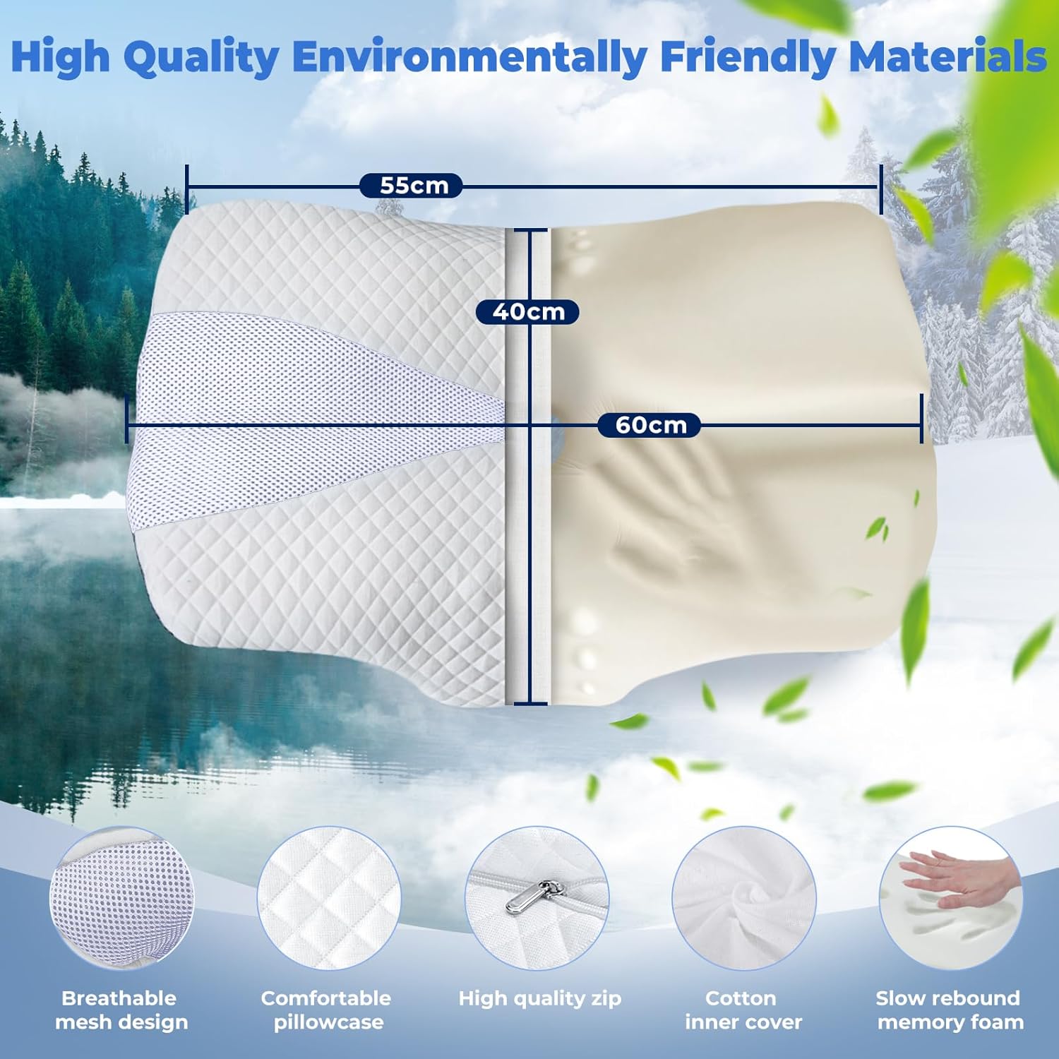 Saheyer Cuscino Cervicale Ortopedico Memory Foam - immagine 7