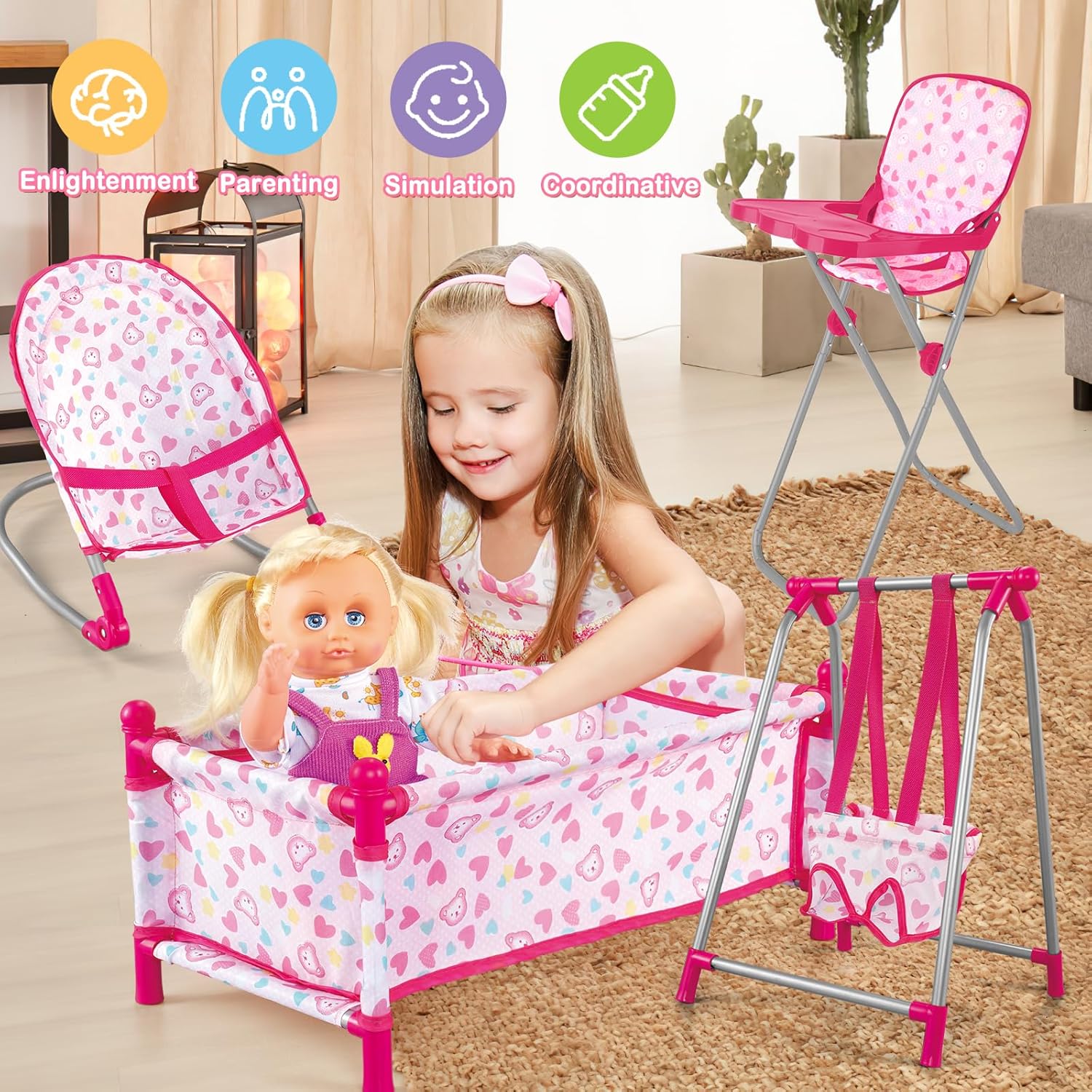 deAO Baby Set 5in1 per Bambole (Bambola Non Inclusa) - immagine 3