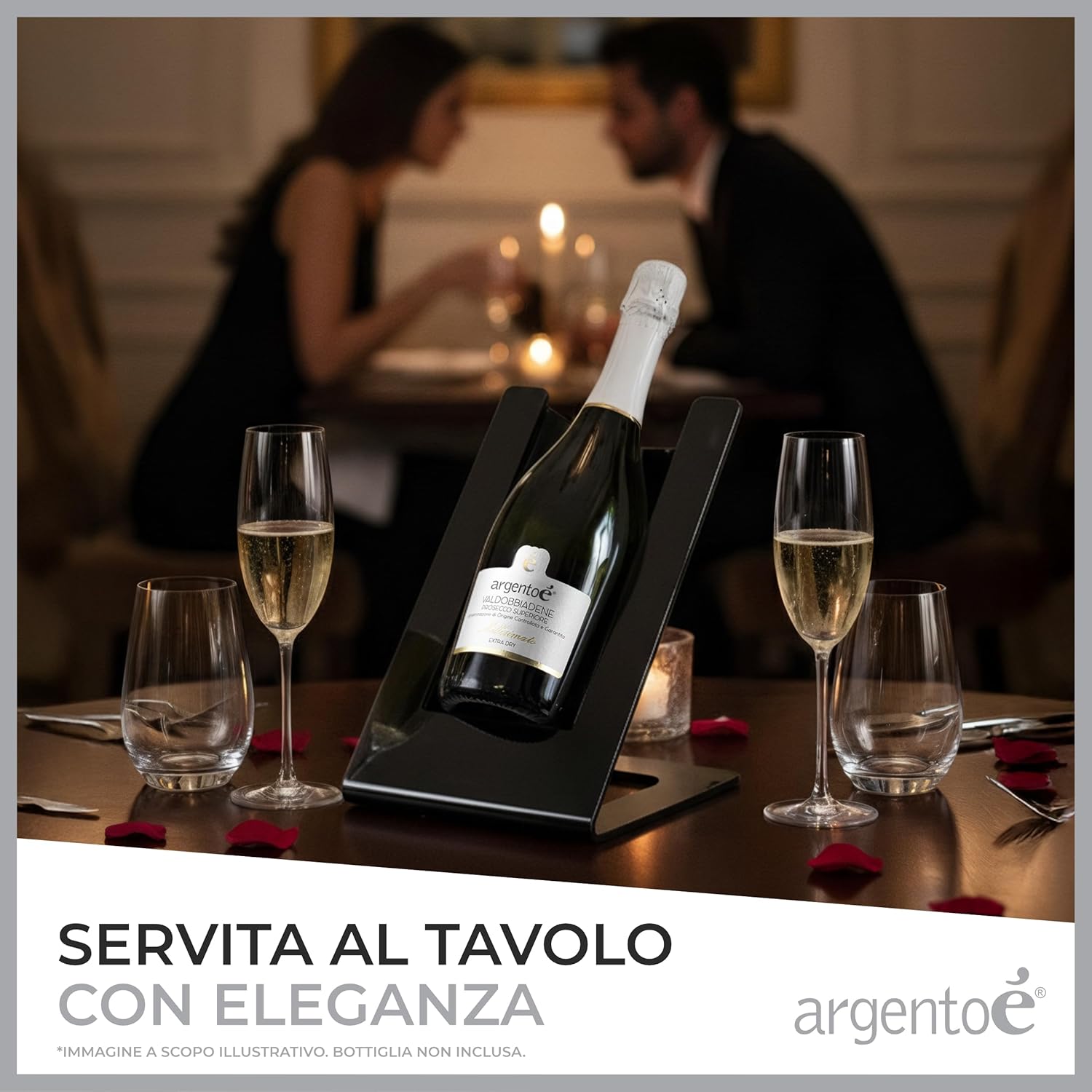 Argentoè Gelette Raffredda Bottiglie Vino, Nero - immagine 5