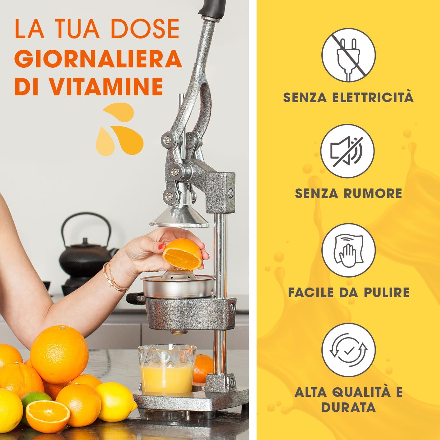 Spremiagrumi Manuale Professionale a Leva - immagine 2