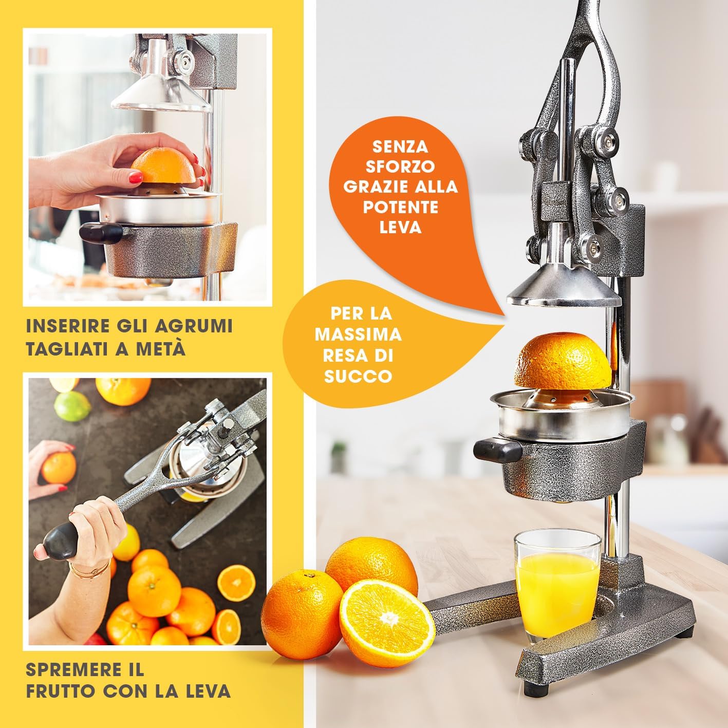 Spremiagrumi Manuale Professionale a Leva - immagine 4