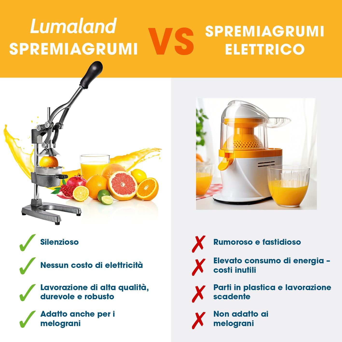 Spremiagrumi Manuale Professionale a Leva - immagine 7