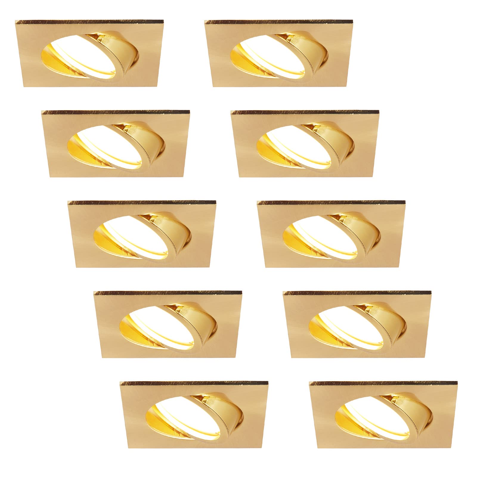 Hcfei Faretto LED da Incasso Ultra Piatto 5W, Oro (10 pz)