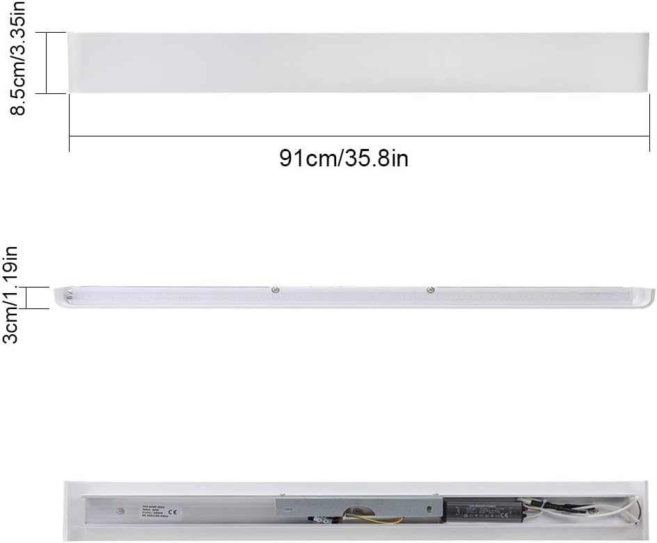 Klighten Lampada da Parete LED Interno 30W 91cm, Bianco - immagine 6