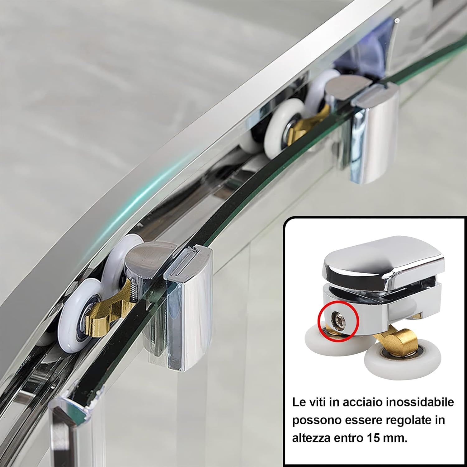 4 Set Rulli per Porta Doccia 25 mm - immagine 4