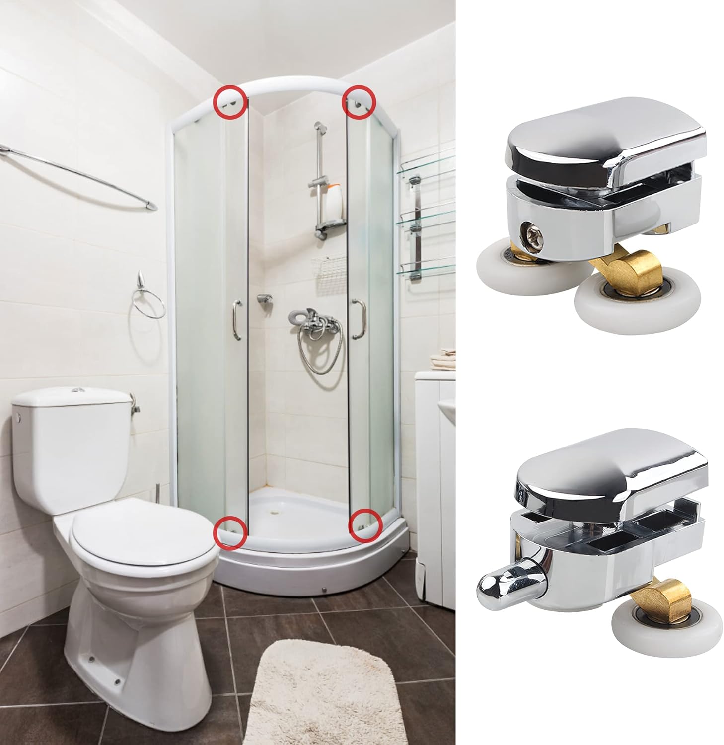 4 Set Rulli per Porta Doccia 25 mm - immagine 6