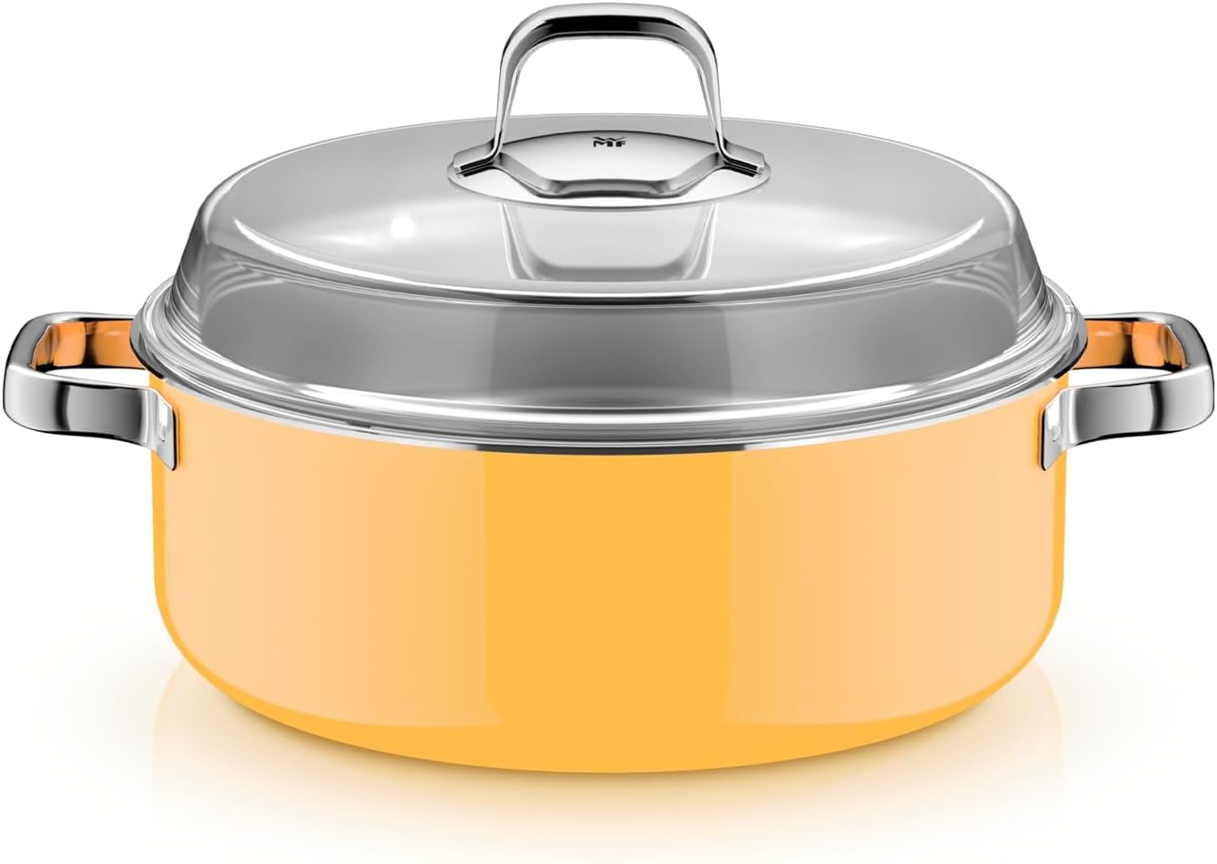 WMF Fusiontec Mineral Pro 0519125290 - Casseruola con coperchio, 28 cm, resistente ai graffi, adatta a tutti i piani cottura, Made in Germany, giallo mango