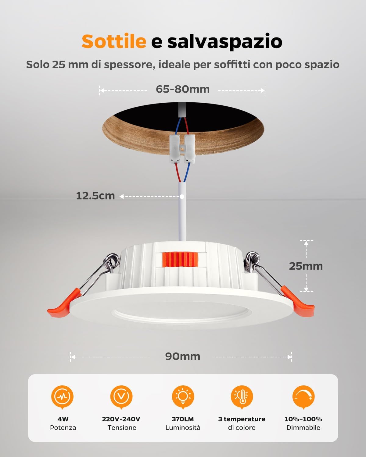 Sineyon Faretti LED Incasso per Cartongesso (Set 12) - immagine 5