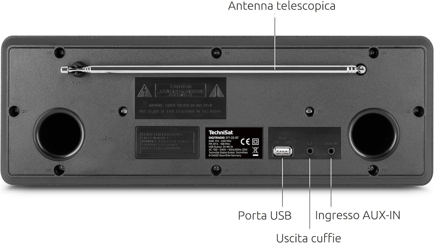 Technisat DIGITRADIO 371 CD BT - Radio Digitale Stereo, Nero - immagine 2
