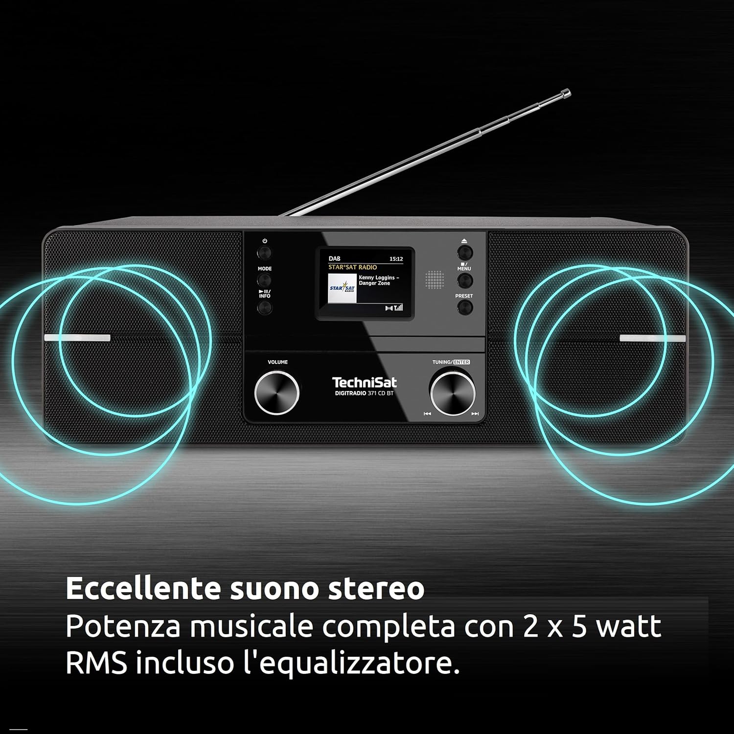 Technisat DIGITRADIO 371 CD BT - Radio Digitale Stereo, Nero - immagine 4