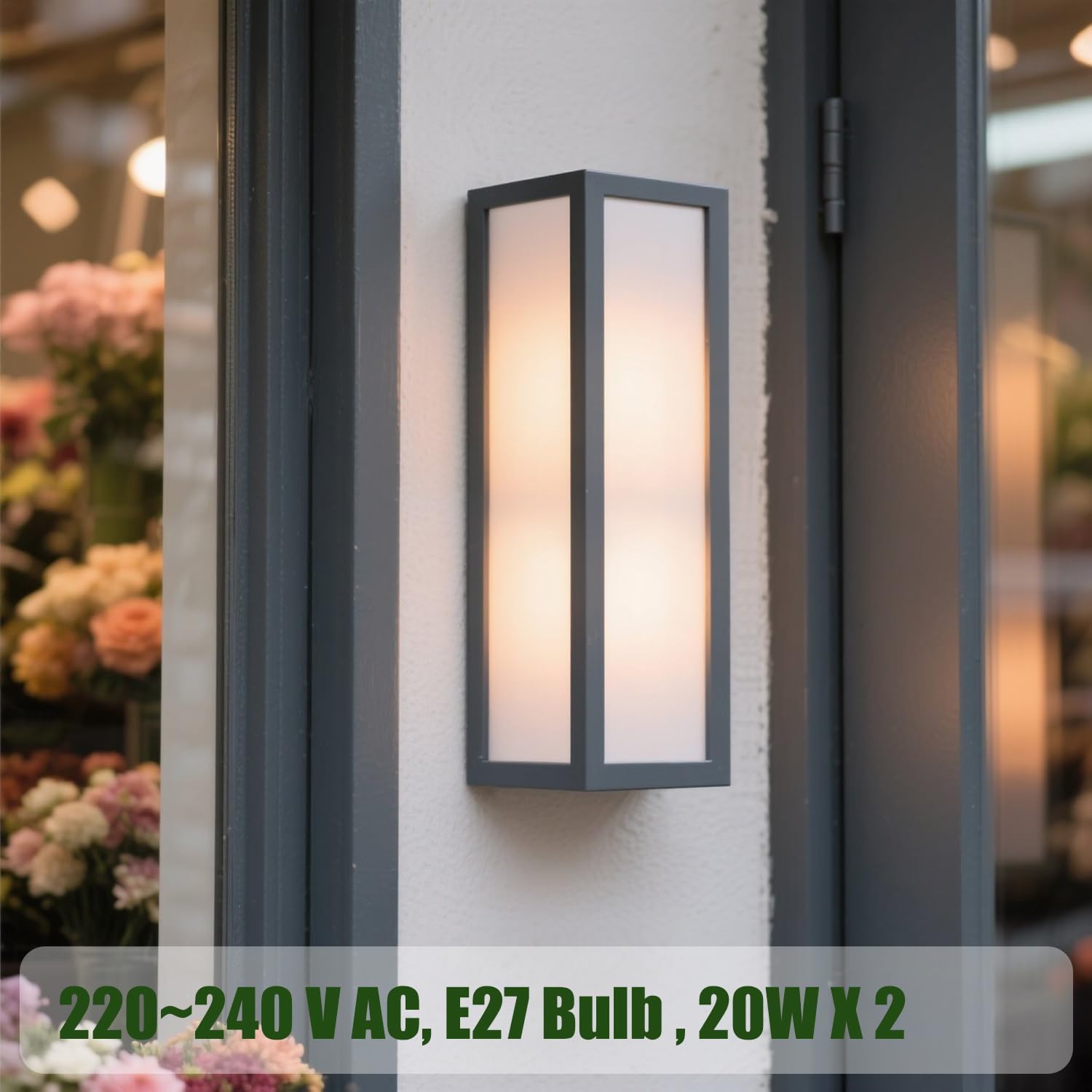 Ebion Applique da Esterno E27 40W, Antracite - immagine 2