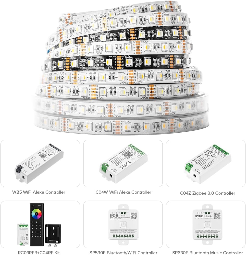 Btf-lighting 5050 RGBW Striscia LED 5m IP67 DC24V - immagine 4