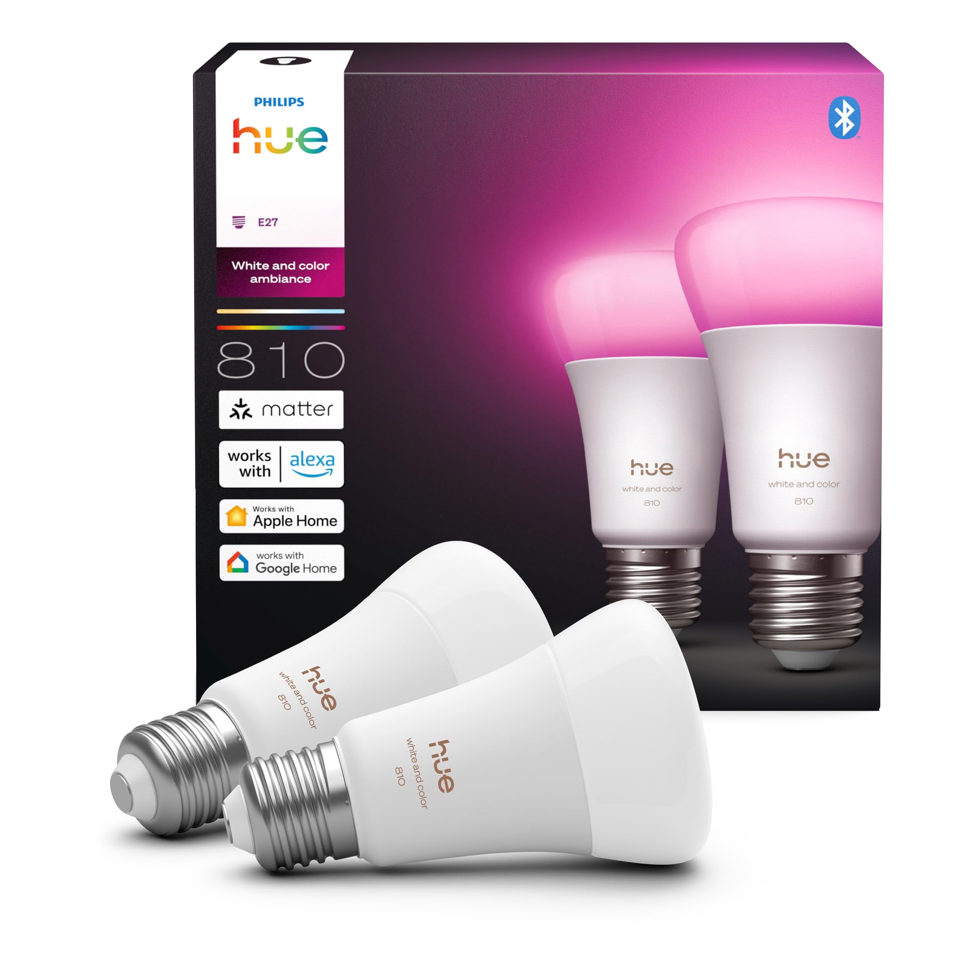 Philips Hue Lampada Smart LED A60 E27, White & Color (2 pz)