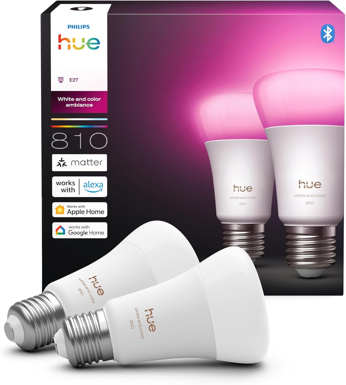 Philips Hue Lampada Smart LED A60 E27, White & Color (2 pz) - immagine 1