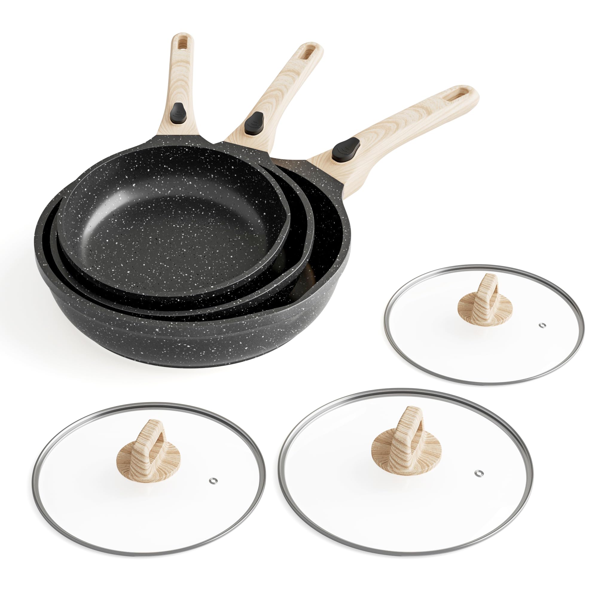 Riovarm Set Padelle Induzione con Manici Staccabili