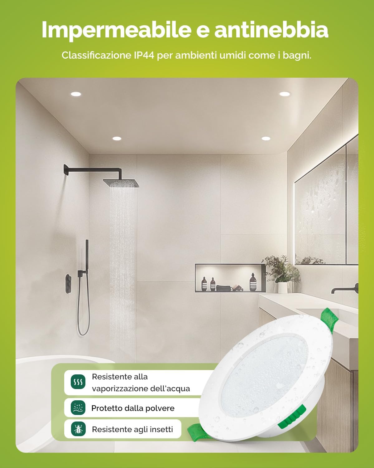 Faretti LED Incasso Cartongesso 6W IP44 (Set 20) - immagine 3