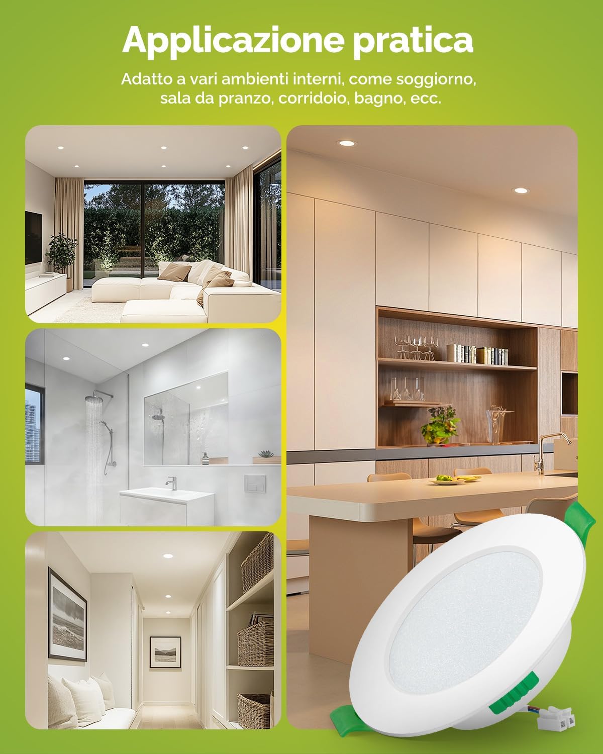 Faretti LED Incasso Cartongesso 6W IP44 (Set 20) - immagine 6
