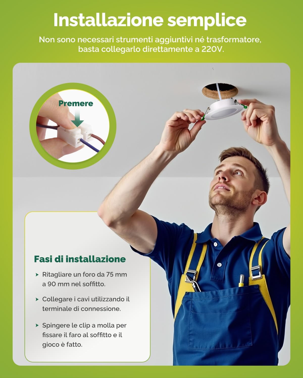 Faretti LED Incasso Cartongesso 6W IP44 (Set 20) - immagine 7