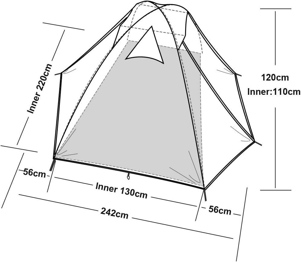 Forceatt Tenda Campeggio 2-4 Persone - Impermeabile - immagine 4
