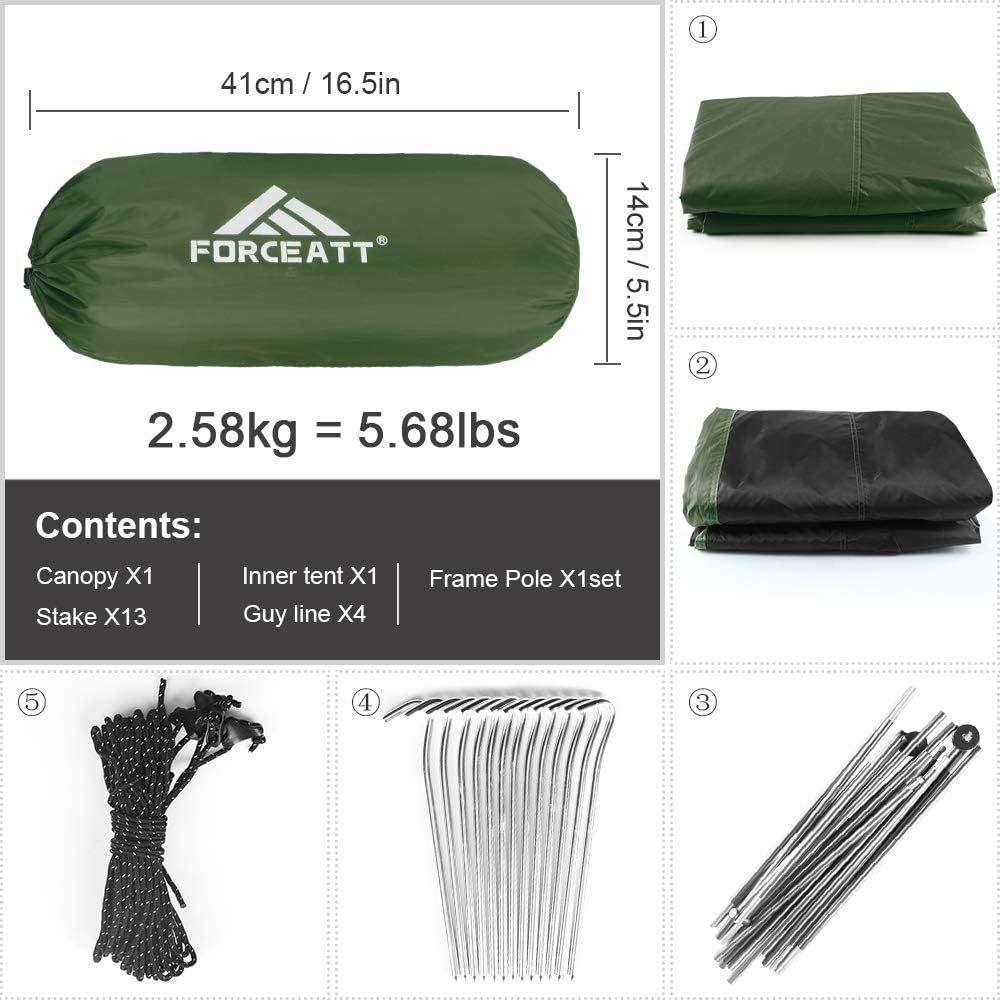 Forceatt Tenda Campeggio 2-4 Persone - Impermeabile - immagine 5