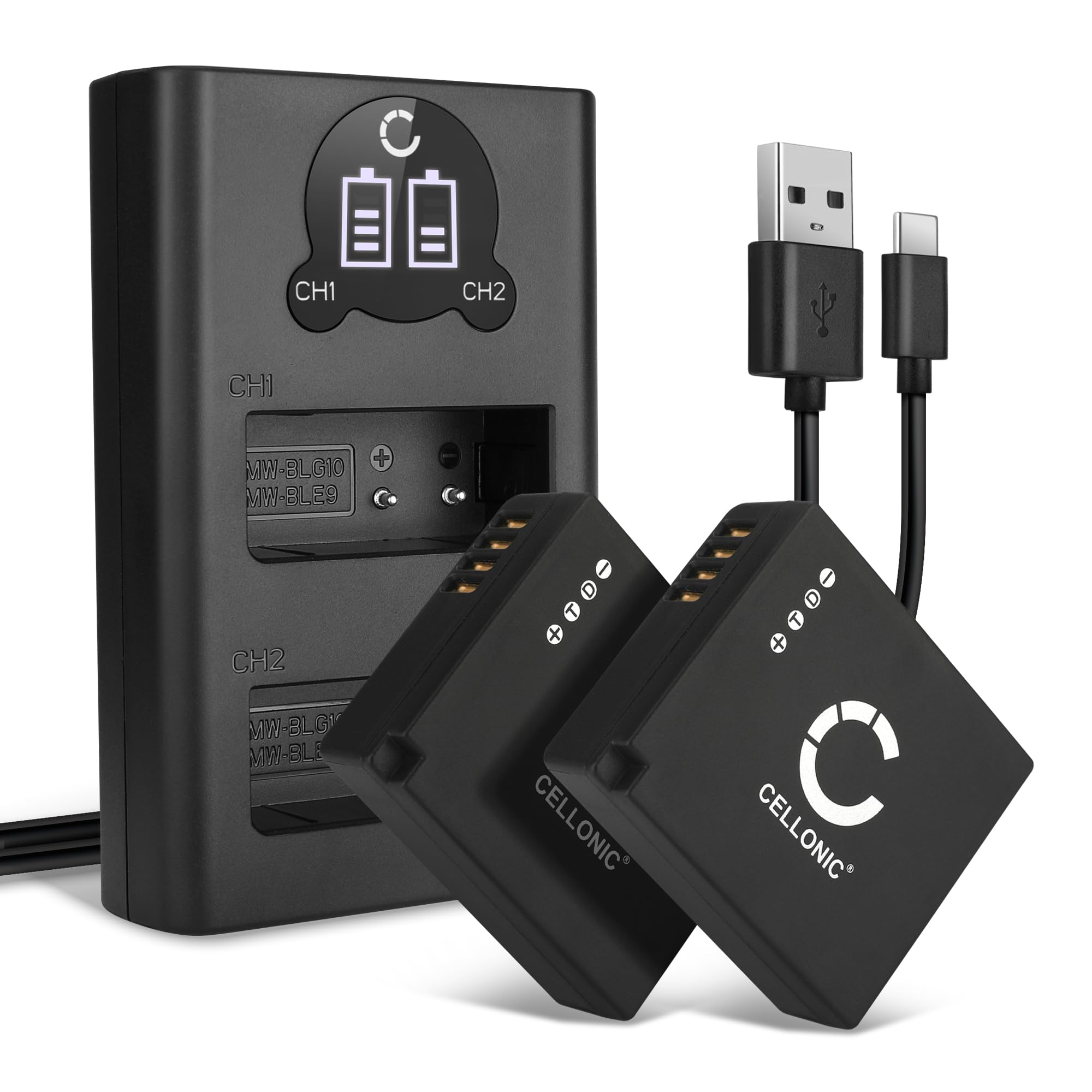 CELLONIC Batteria per Leica D-Lux 7 (Typ 109) 2 Pezzi