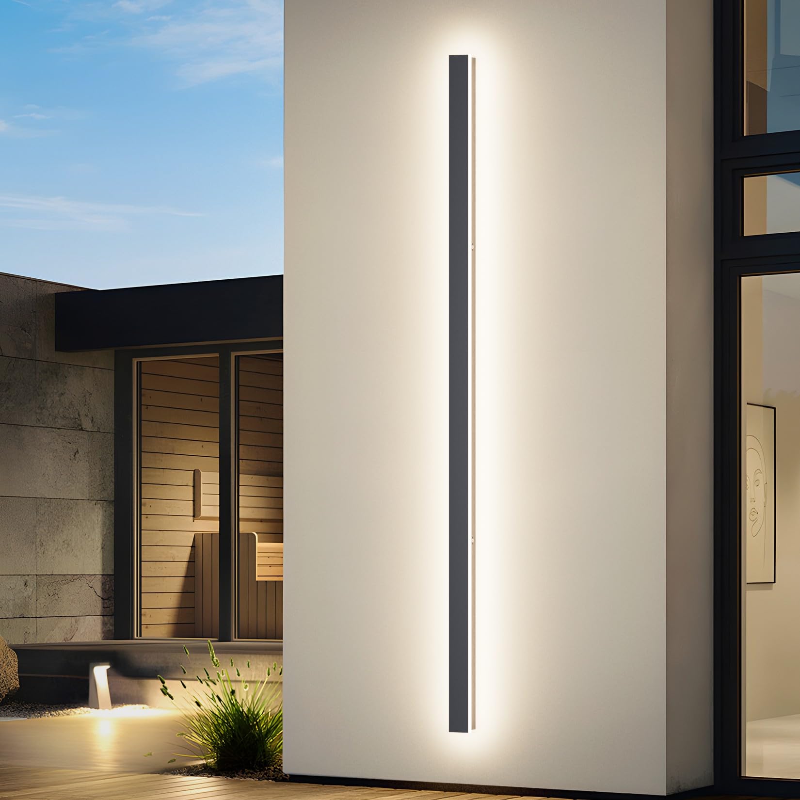 K-bright Applique da Parete per Esterni 45W, Antracite 150cm