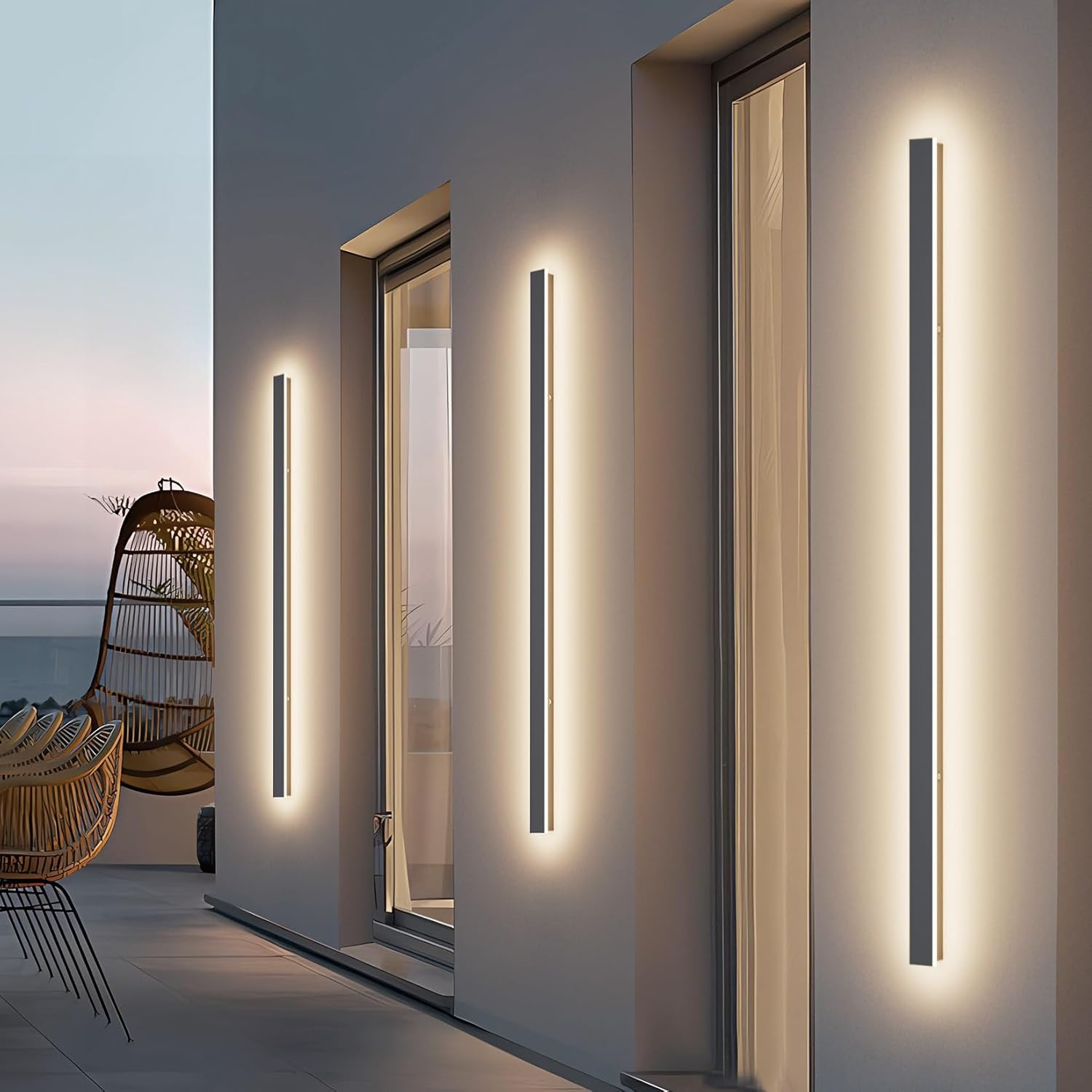 K-bright Applique da Parete per Esterni 45W, Antracite 150cm - immagine 4