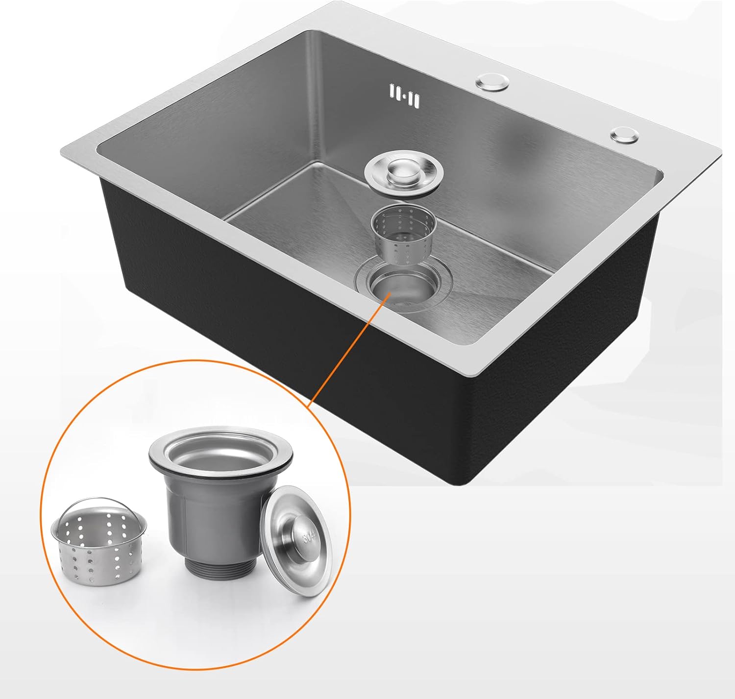 Ibergrif M85545 - Lavello Cucina 1 Vasca 55x45 cm - immagine 2