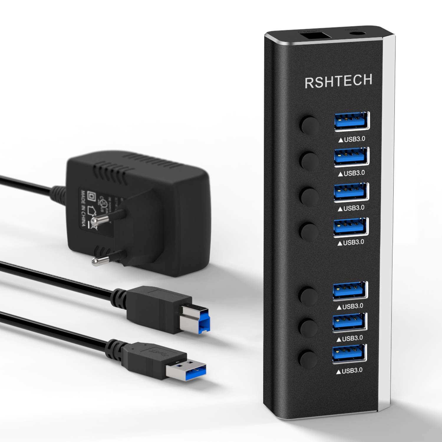 Rshtech Hub USB 3.0 a 7 Porte in Alluminio