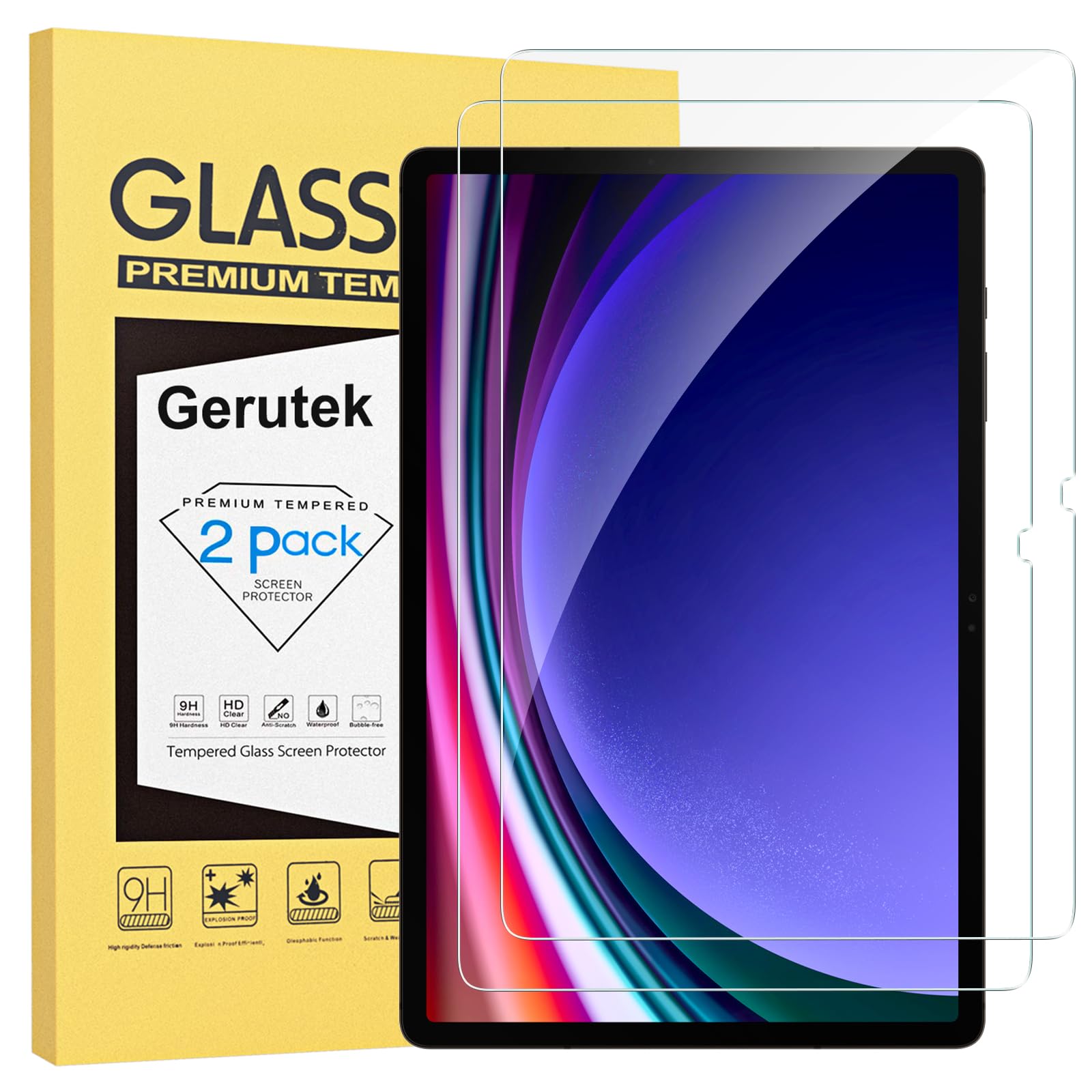 Gerutek Pellicola Protettiva per Samsung Galaxy Tab S9 FE/S9/S8/S7