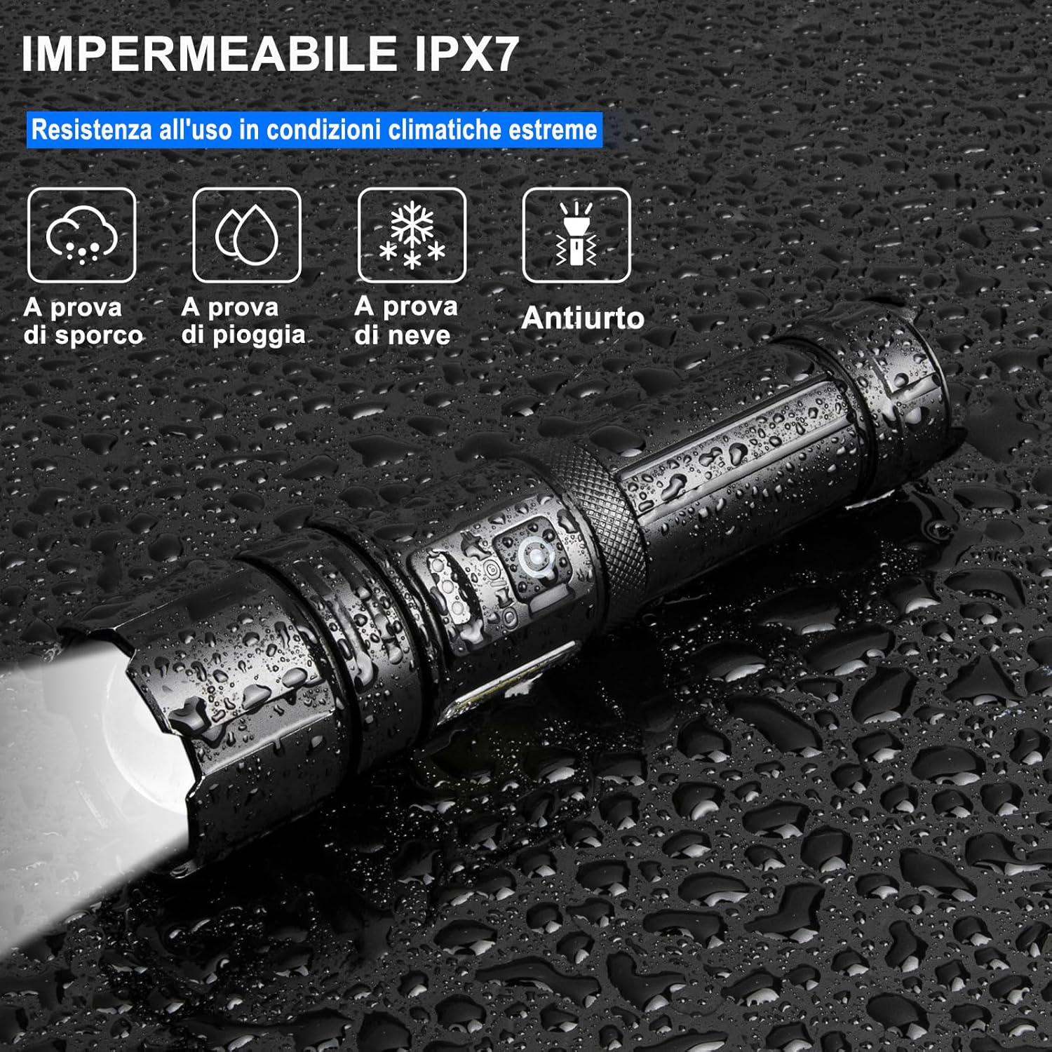 Torcia Led Potente Professionale Ricaricabile - immagine 6