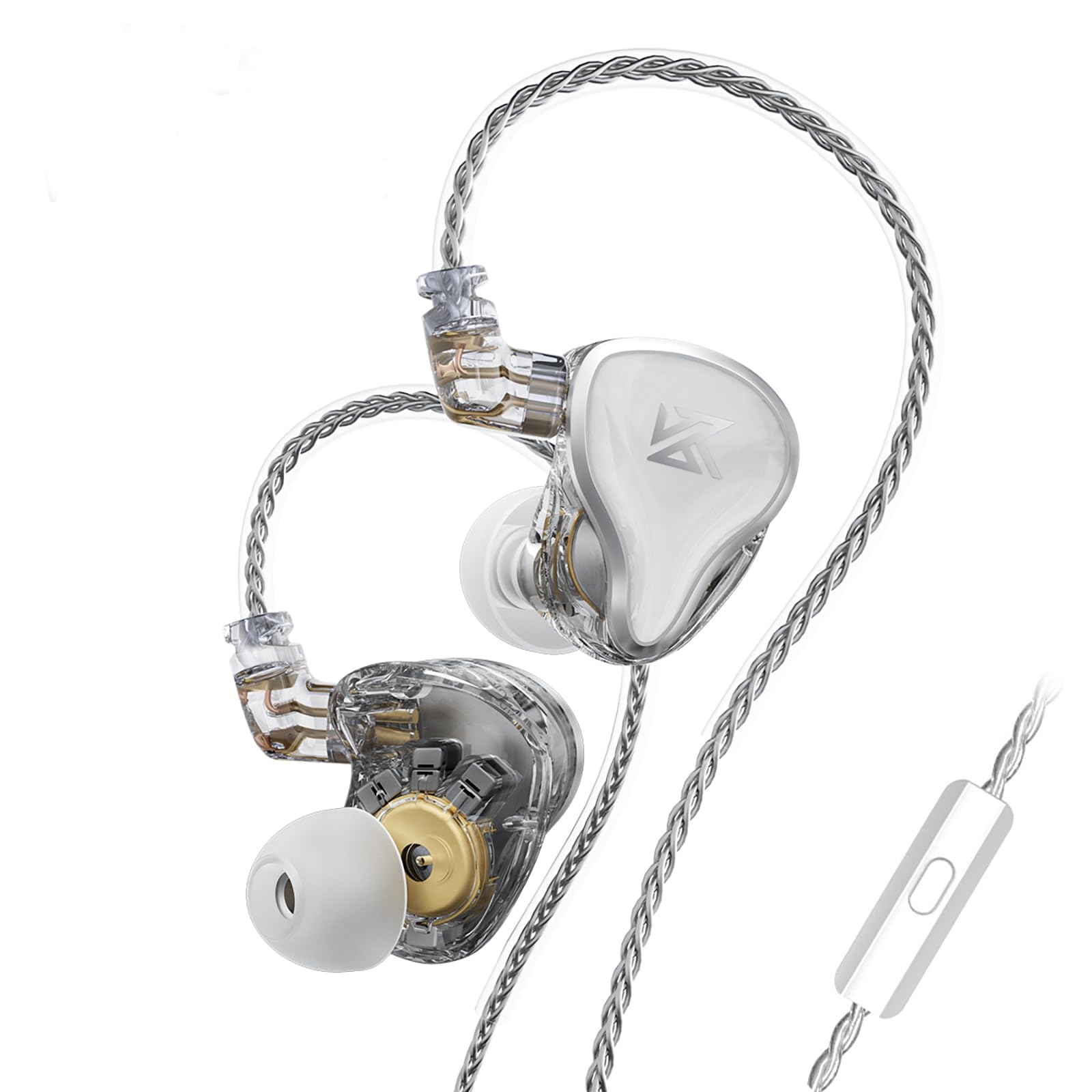 KZA COUSTICS KZ ZAS - Auricolari In-Ear Ibridi con Microfono, Bianco