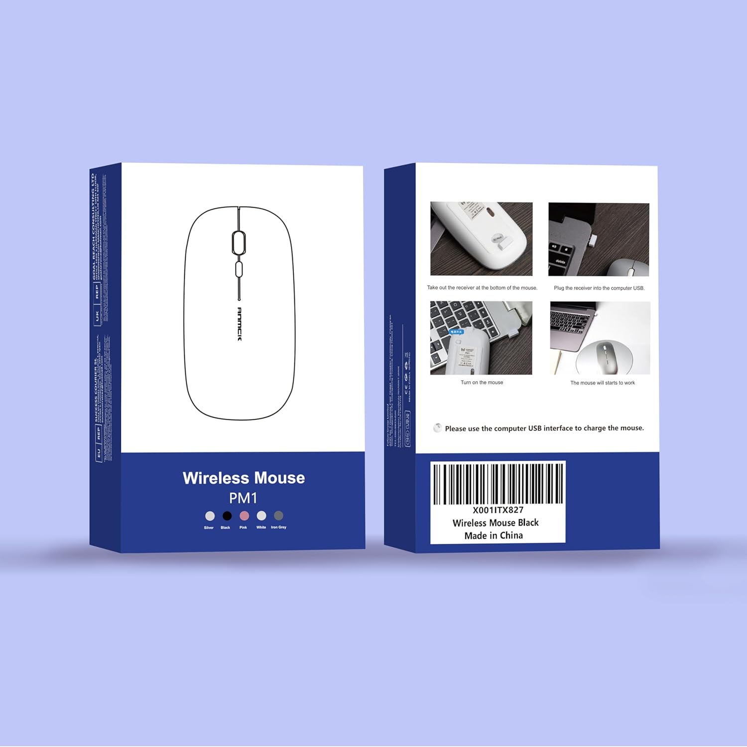 Mouse Wireless Silenzioso USB Ricaricabile, Nero - immagine 7