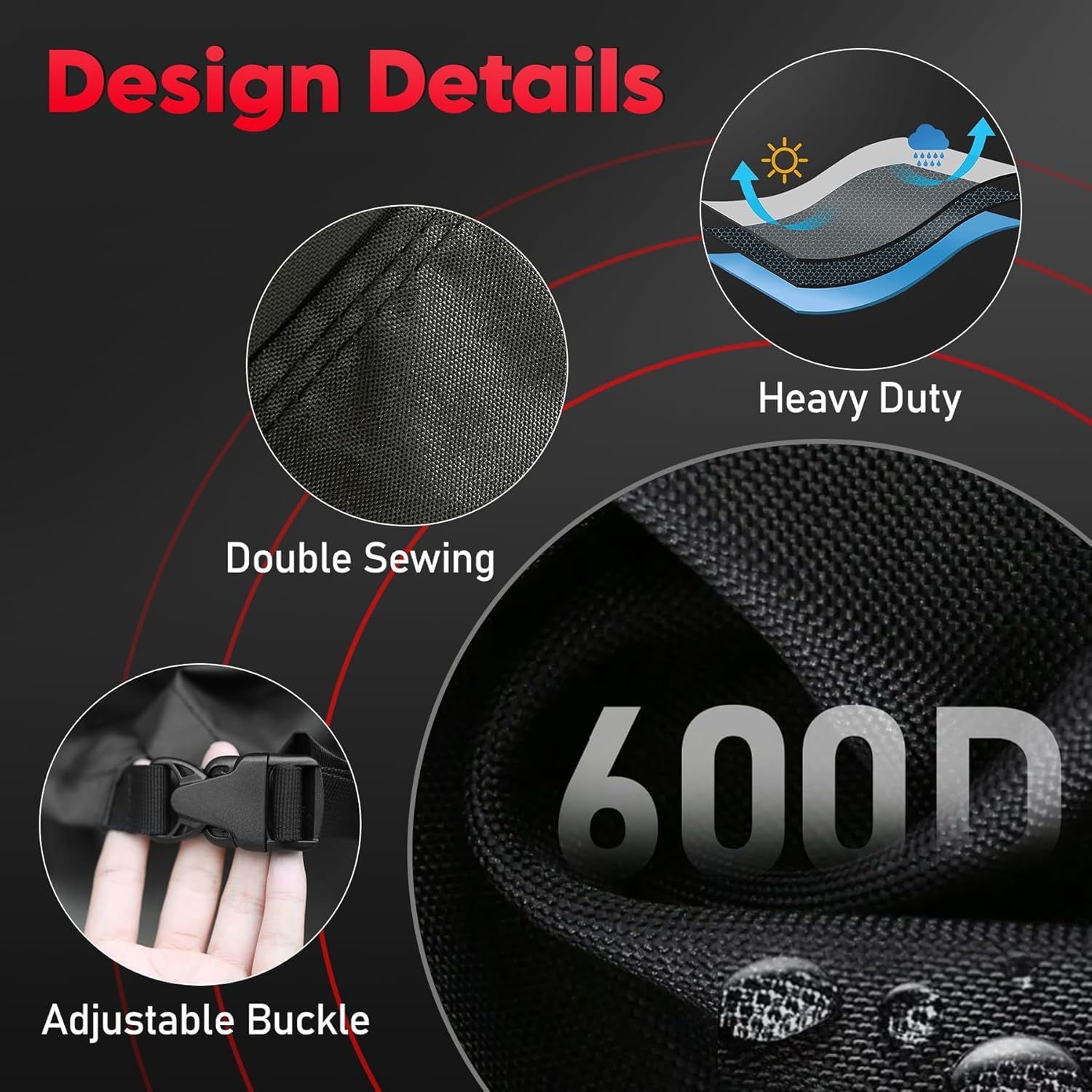 Zettum Copertura per Sedie da Giardino 81x81x91 cm, 2 Pezzi - immagine 5