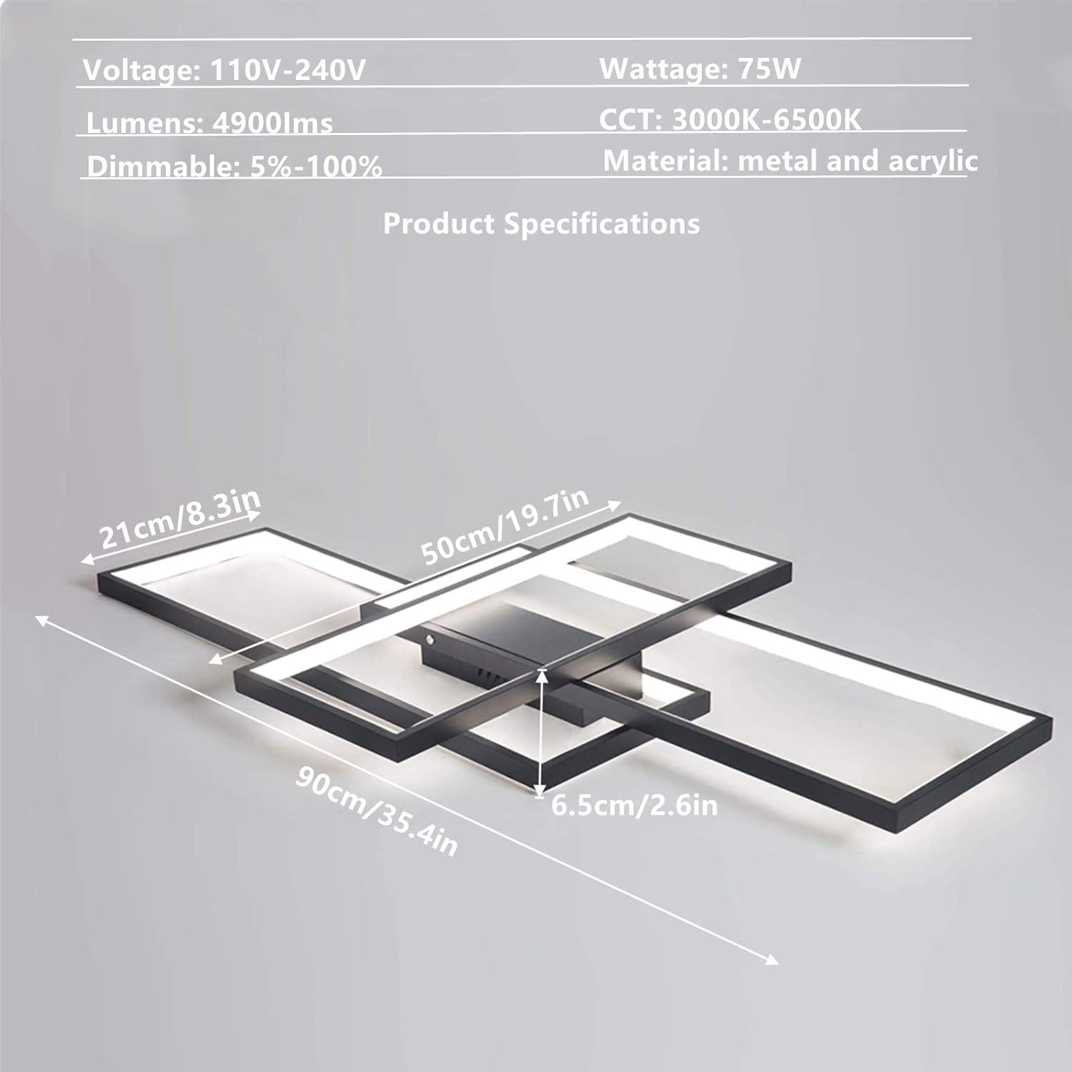 Diossad Plafoniera Led Soffitto Moderna Dimmerabile - immagine 4
