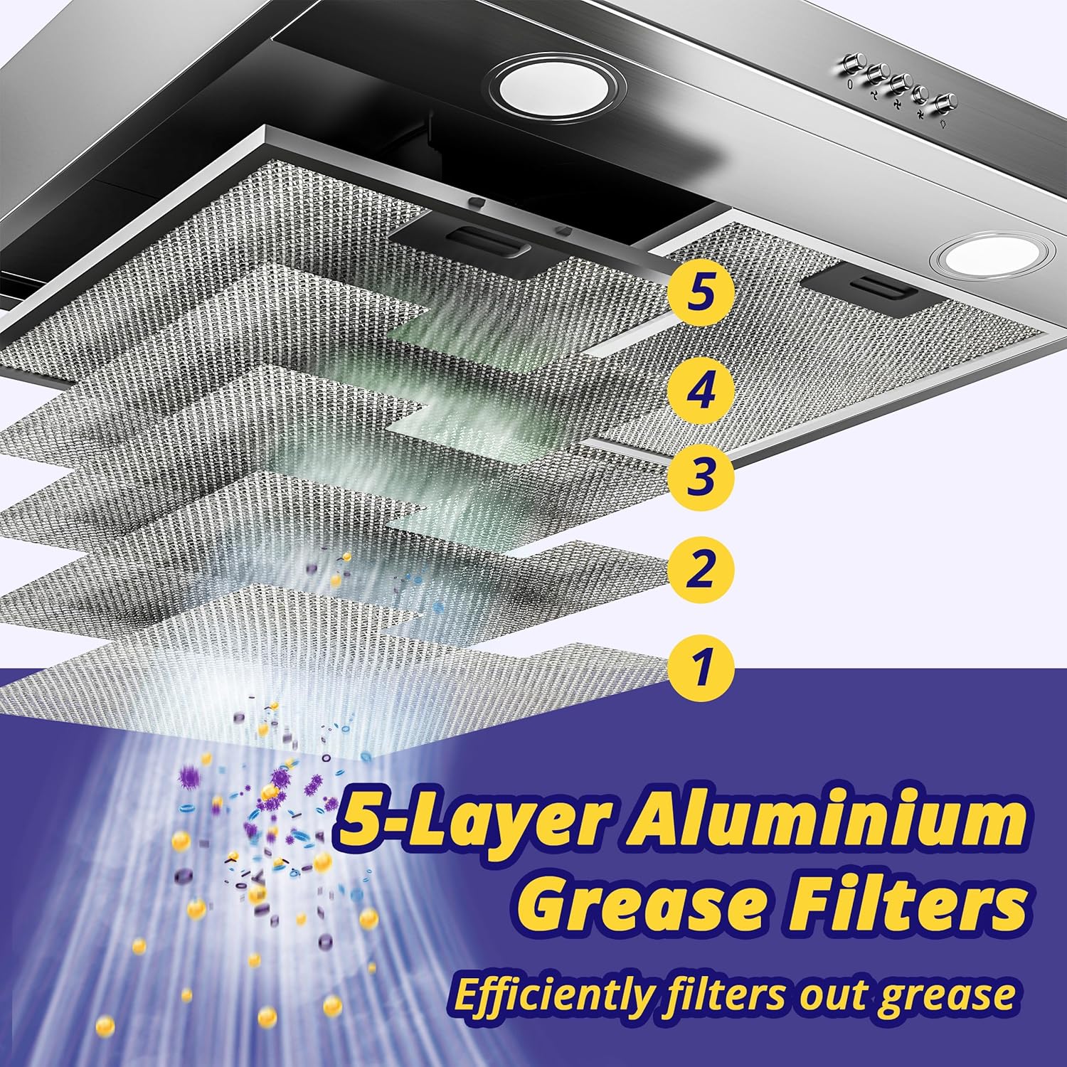 Firegas Cappa Aspirante 60 cm con LED e 3 Livelli - immagine 3