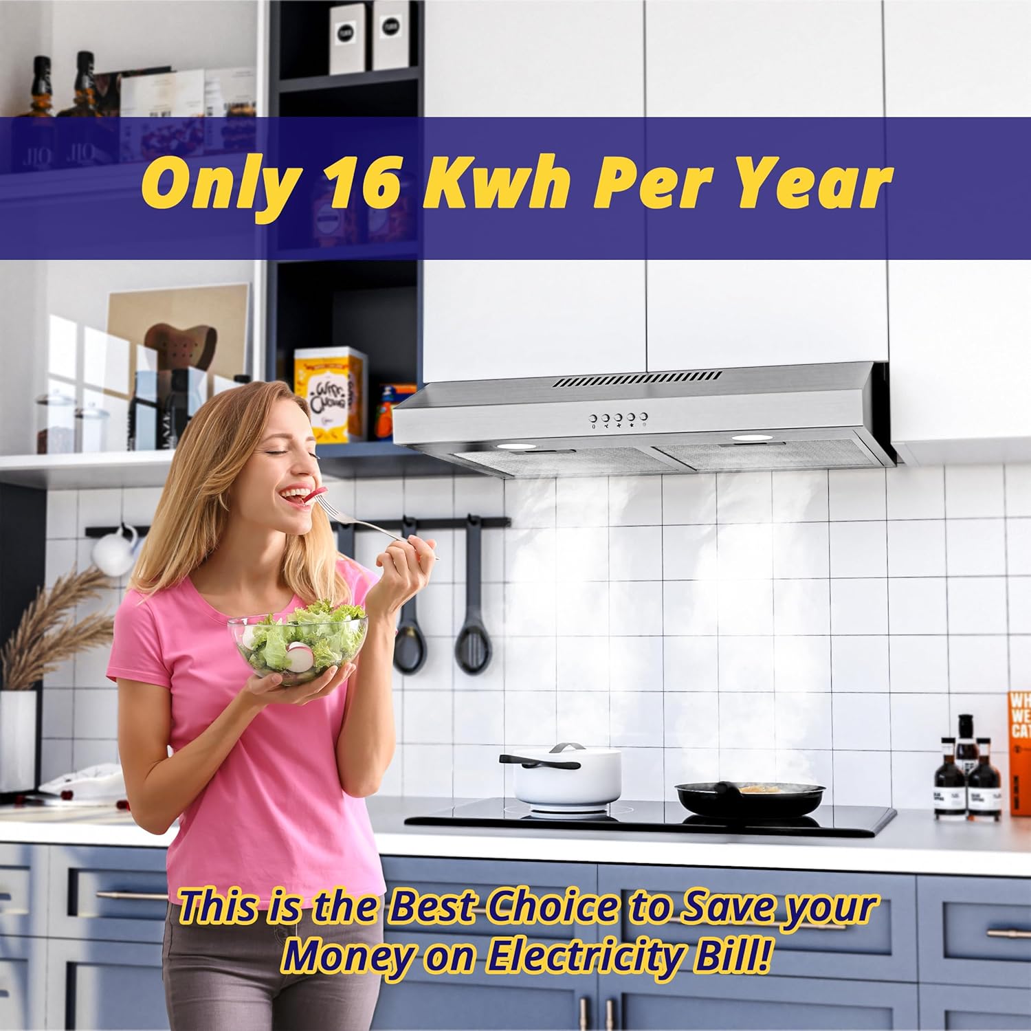 Firegas Cappa Aspirante 60 cm con LED e 3 Livelli - immagine 6