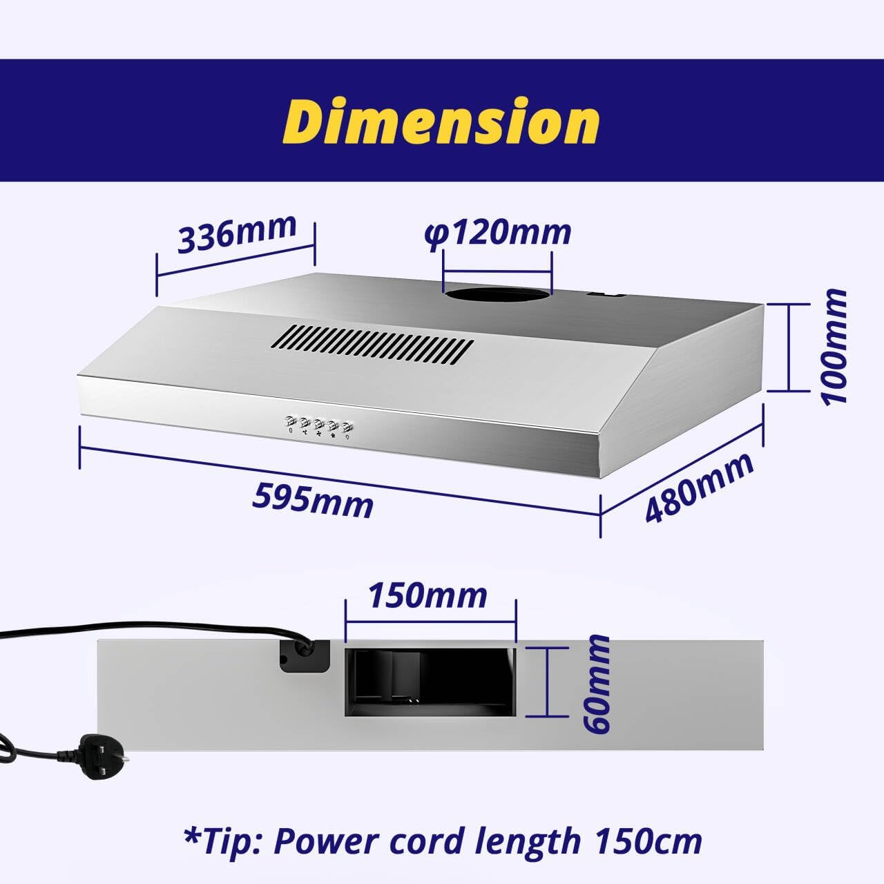 Firegas Cappa Aspirante 60 cm con LED e 3 Livelli - immagine 8