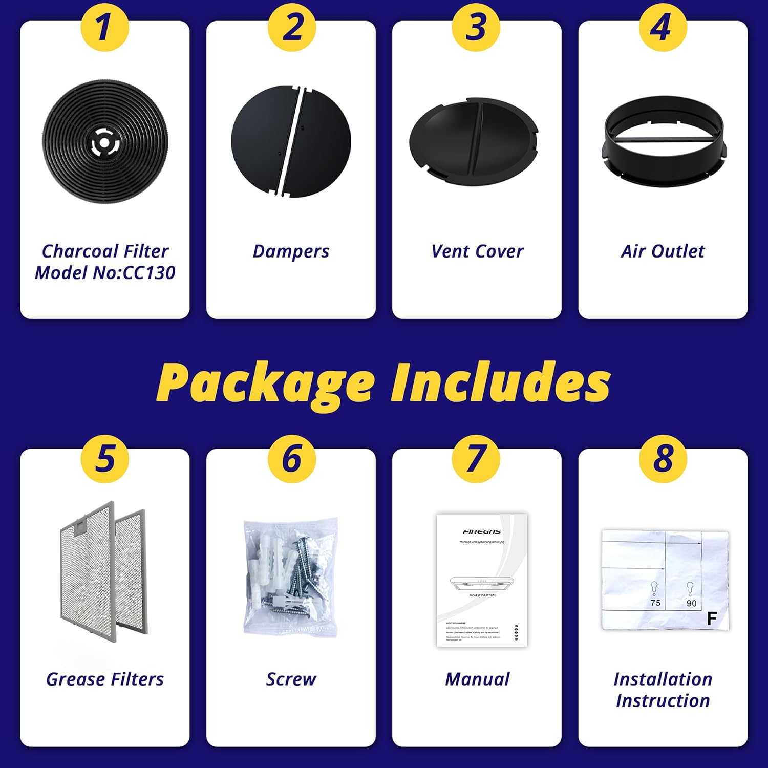 Firegas Cappa Aspirante 60 cm con LED e 3 Livelli - immagine 9