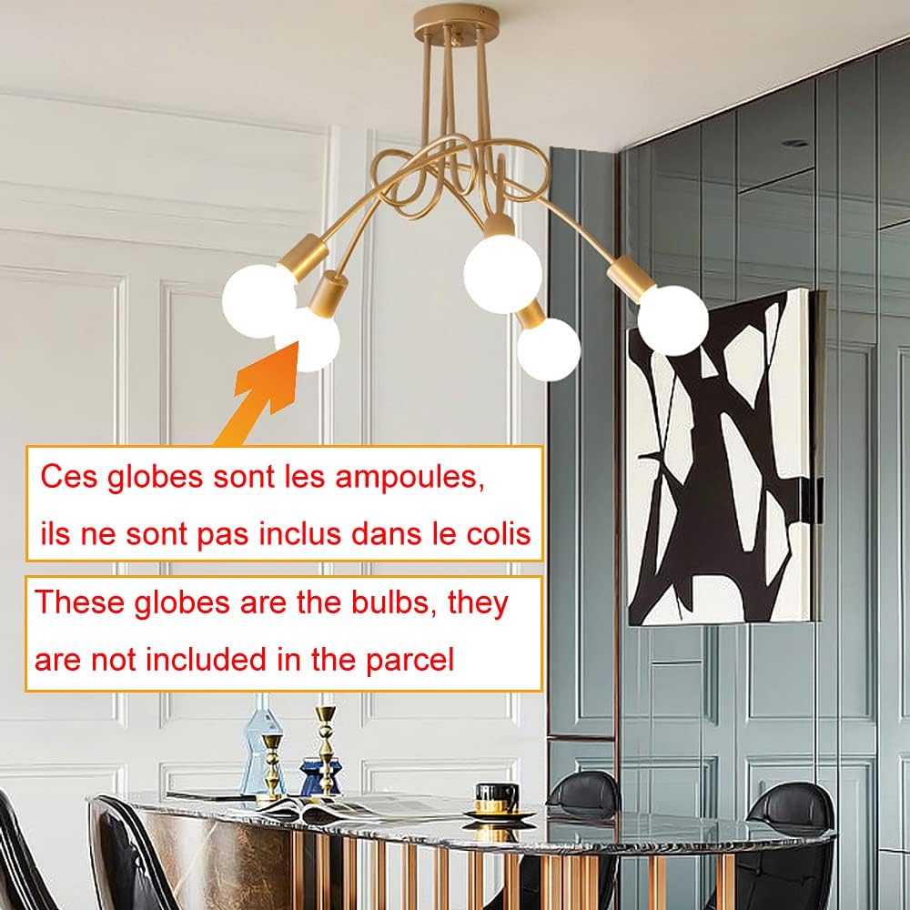 Idegu 5 Luci Lampadario Retrò Industriale E27 - immagine 2