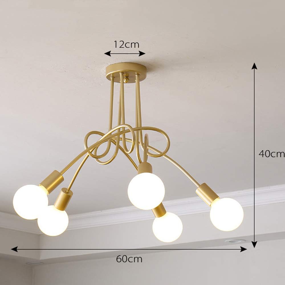 Idegu 5 Luci Lampadario Retrò Industriale E27 - immagine 7